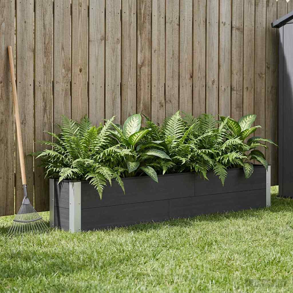 Verhoogde plantenbak Zwart 200 x 30 x 36 cm