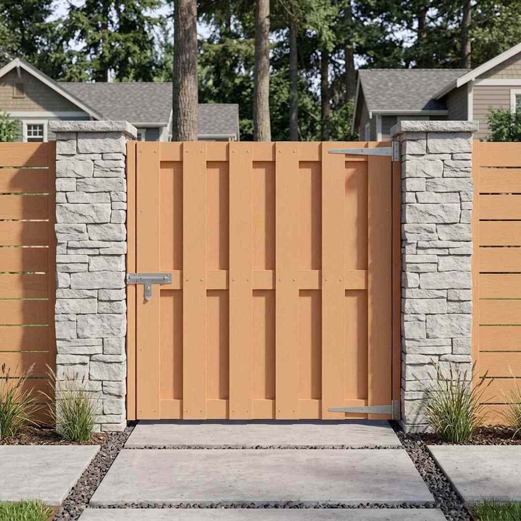 Tuinpoort 100 x 100 cm WPC en Aluminium Bruin