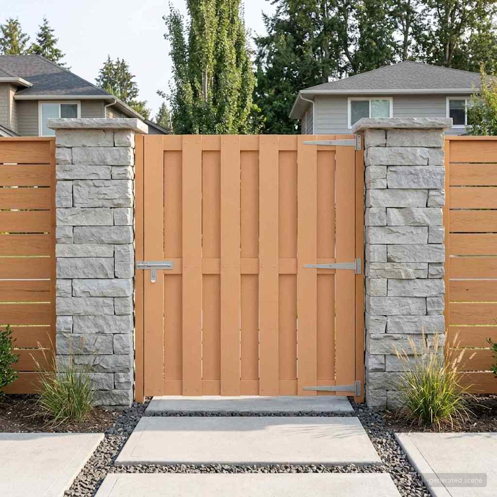 Tuinpoort 100 x 112 cm WPC en Aluminium Bruin