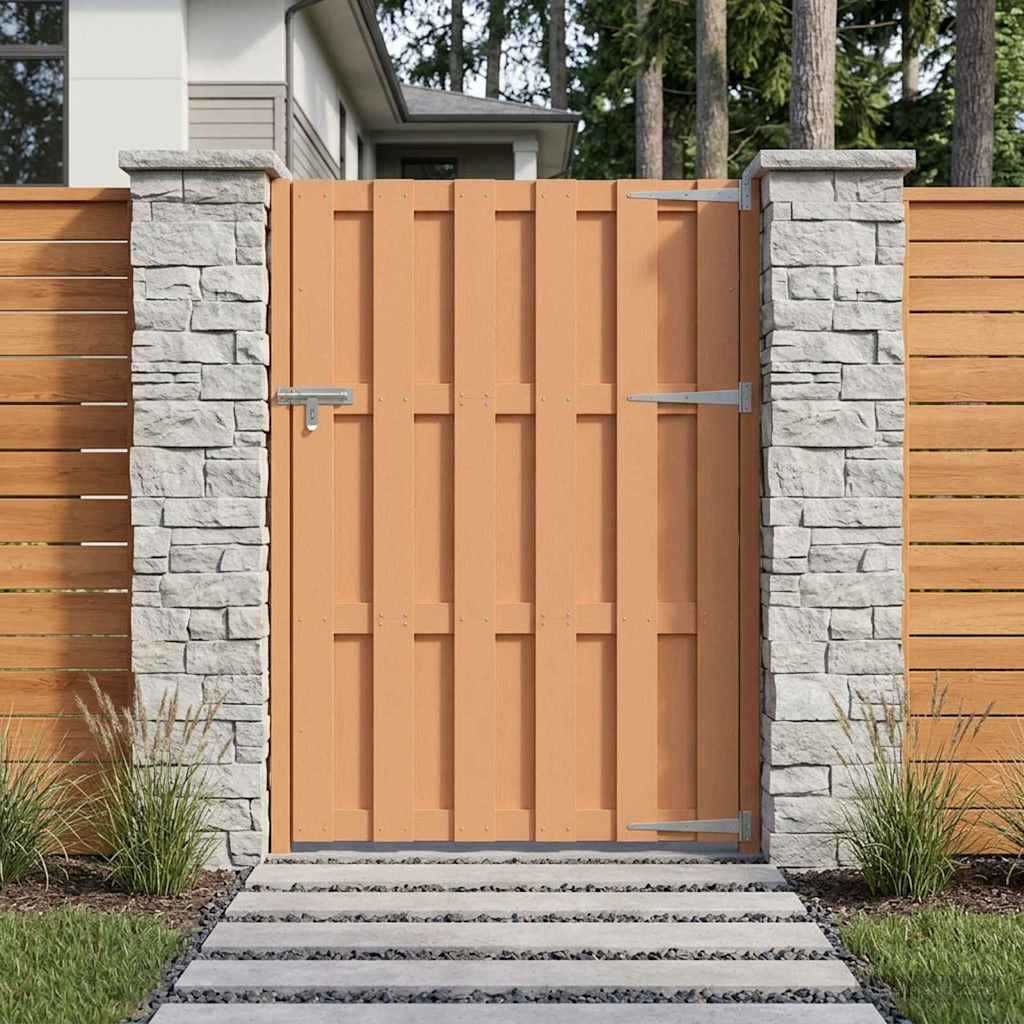 Tuinpoort 100 x 150 cm WPC en Aluminium Bruin – afbeelding 1