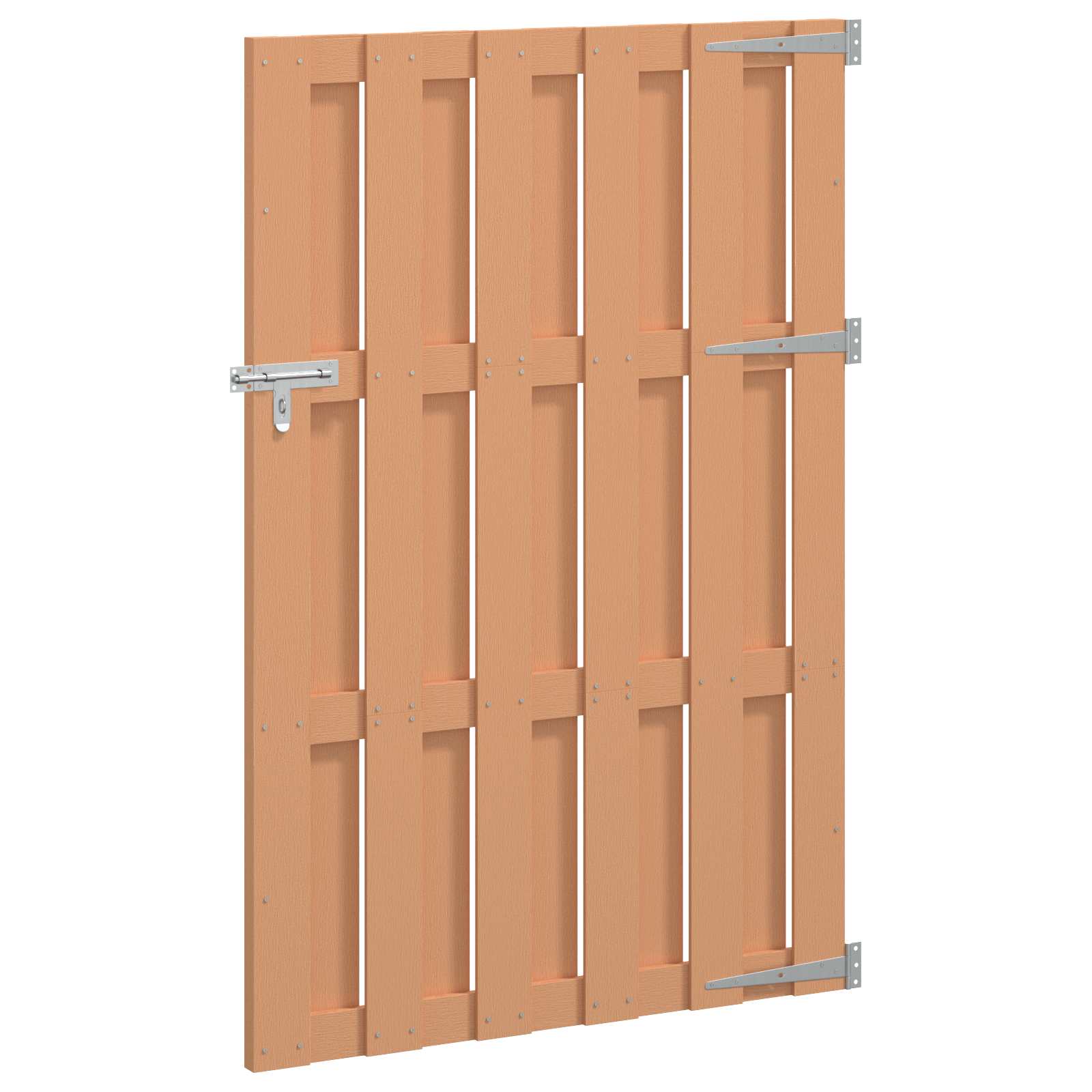 Tuinpoort 100 x 150 cm WPC en Aluminium Bruin – afbeelding 2