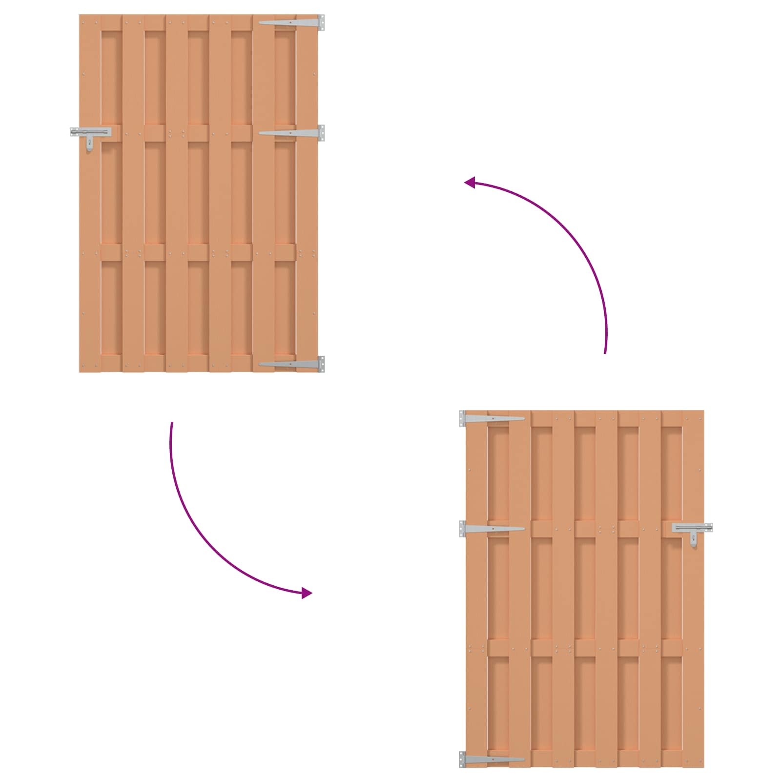 Tuinpoort 100 x 150 cm WPC en Aluminium Bruin – afbeelding 5