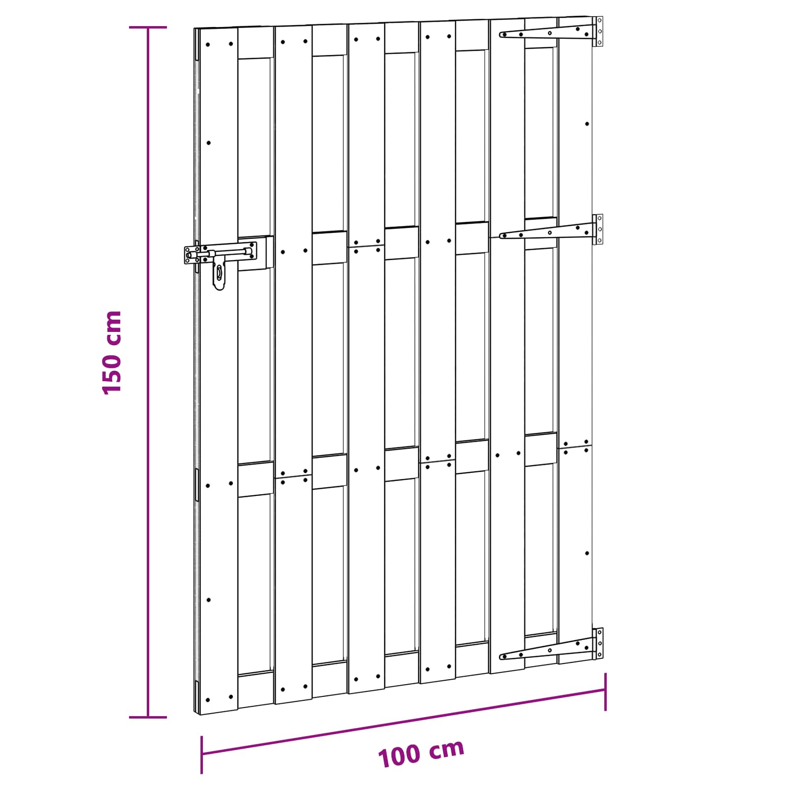 Tuinpoort 100 x 150 cm WPC en Aluminium Bruin – afbeelding 6