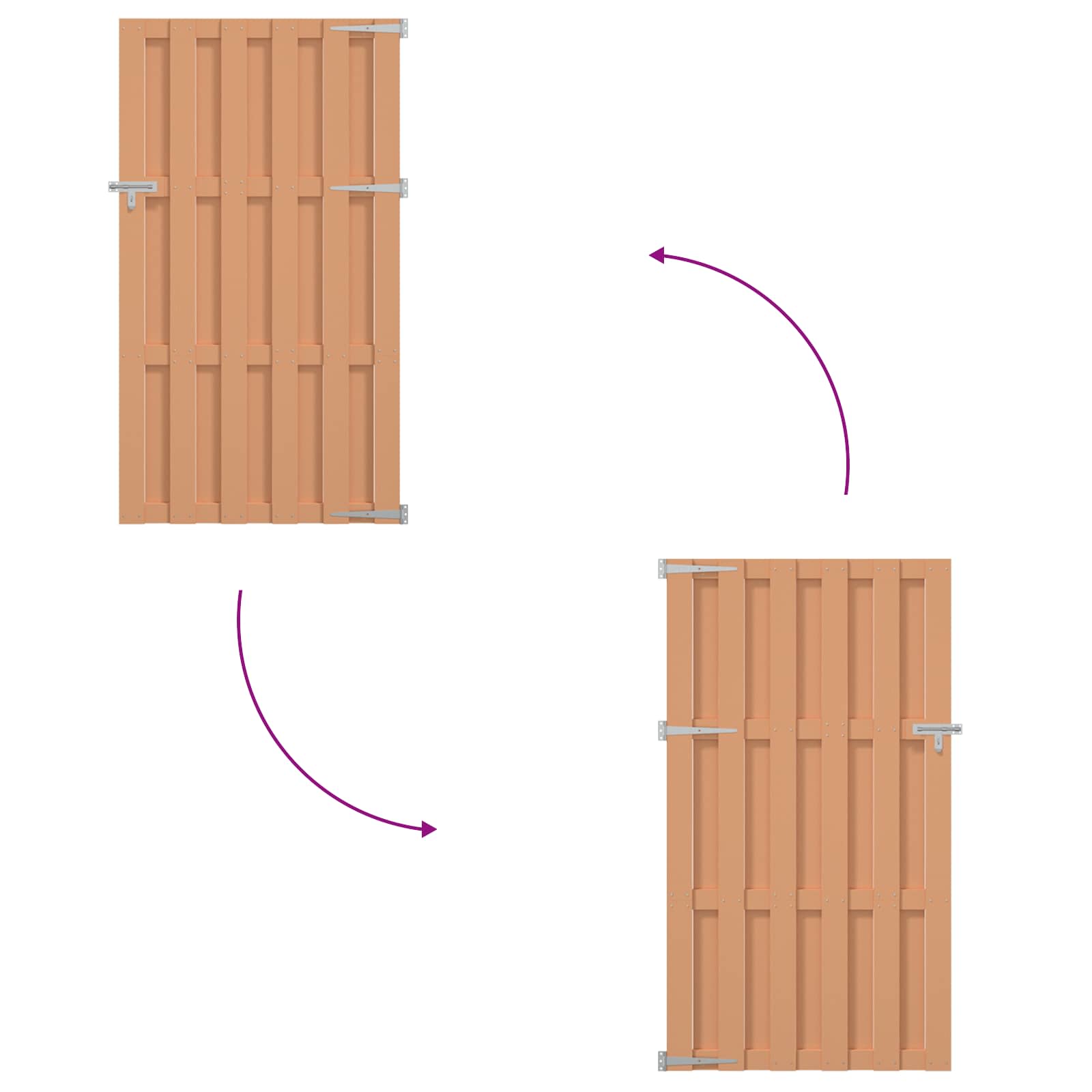 Tuinpoort 100 x 180 cm WPC en Aluminium Bruin – afbeelding 5