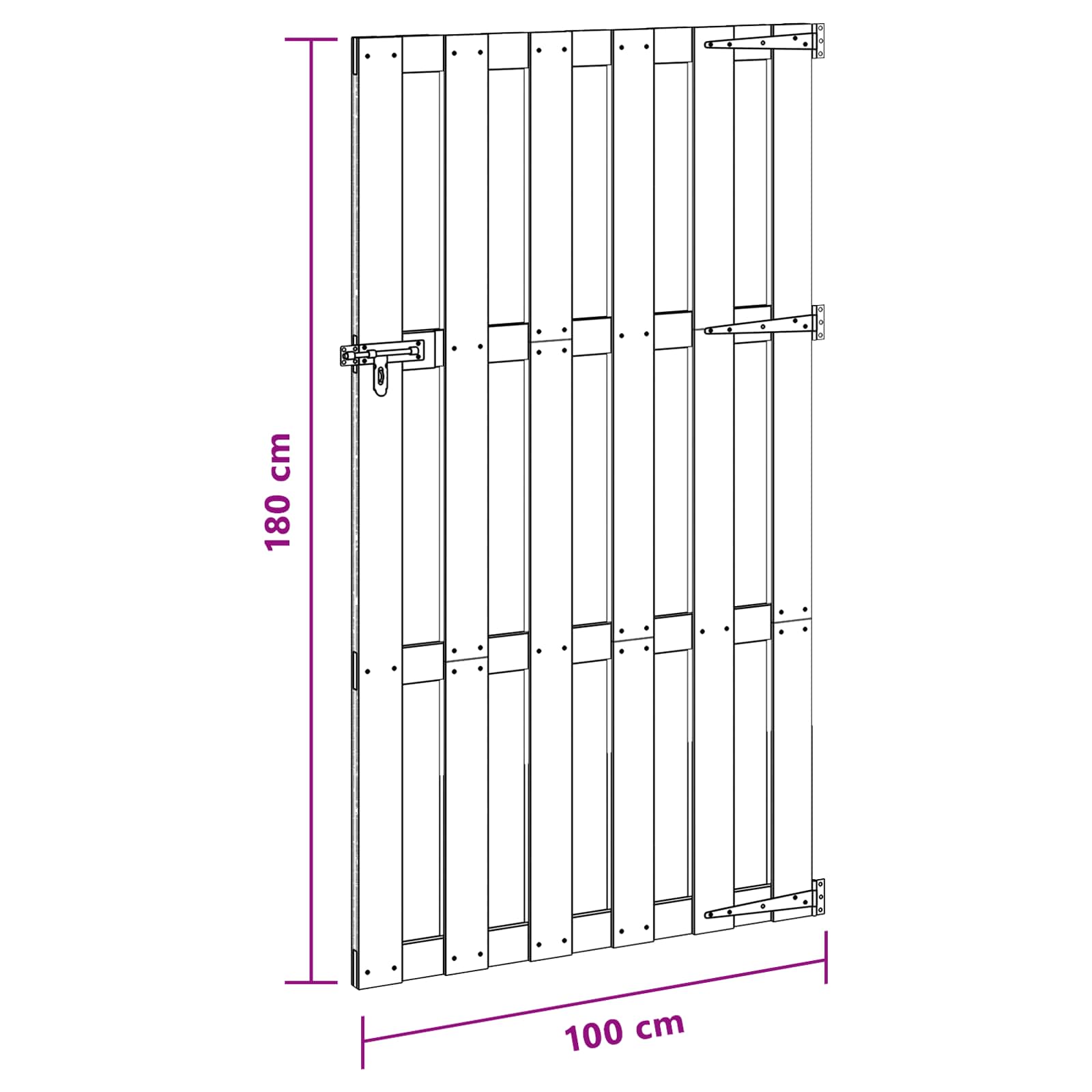 Tuinpoort 100 x 180 cm WPC en Aluminium Bruin – afbeelding 6
