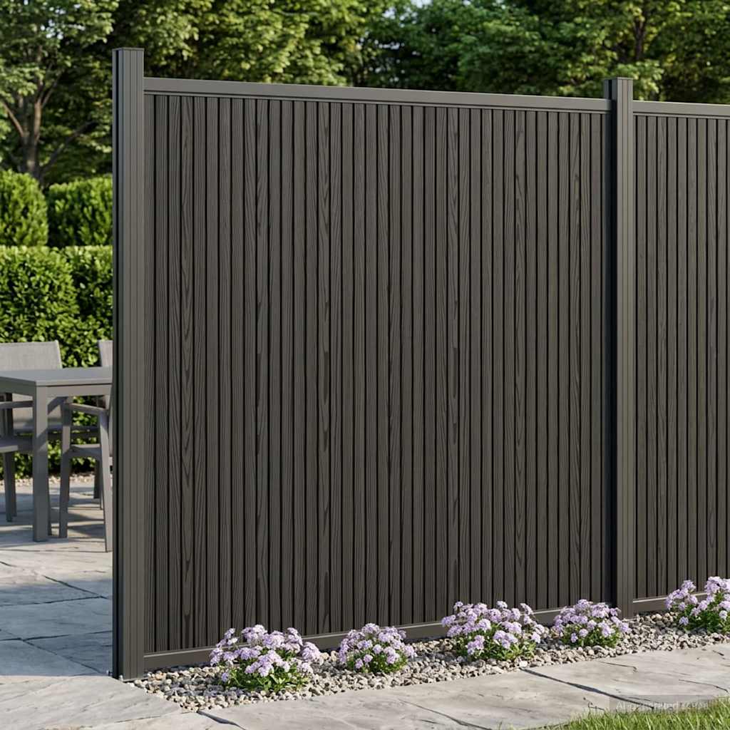Hekpaneel WPC en Aluminium Zwart