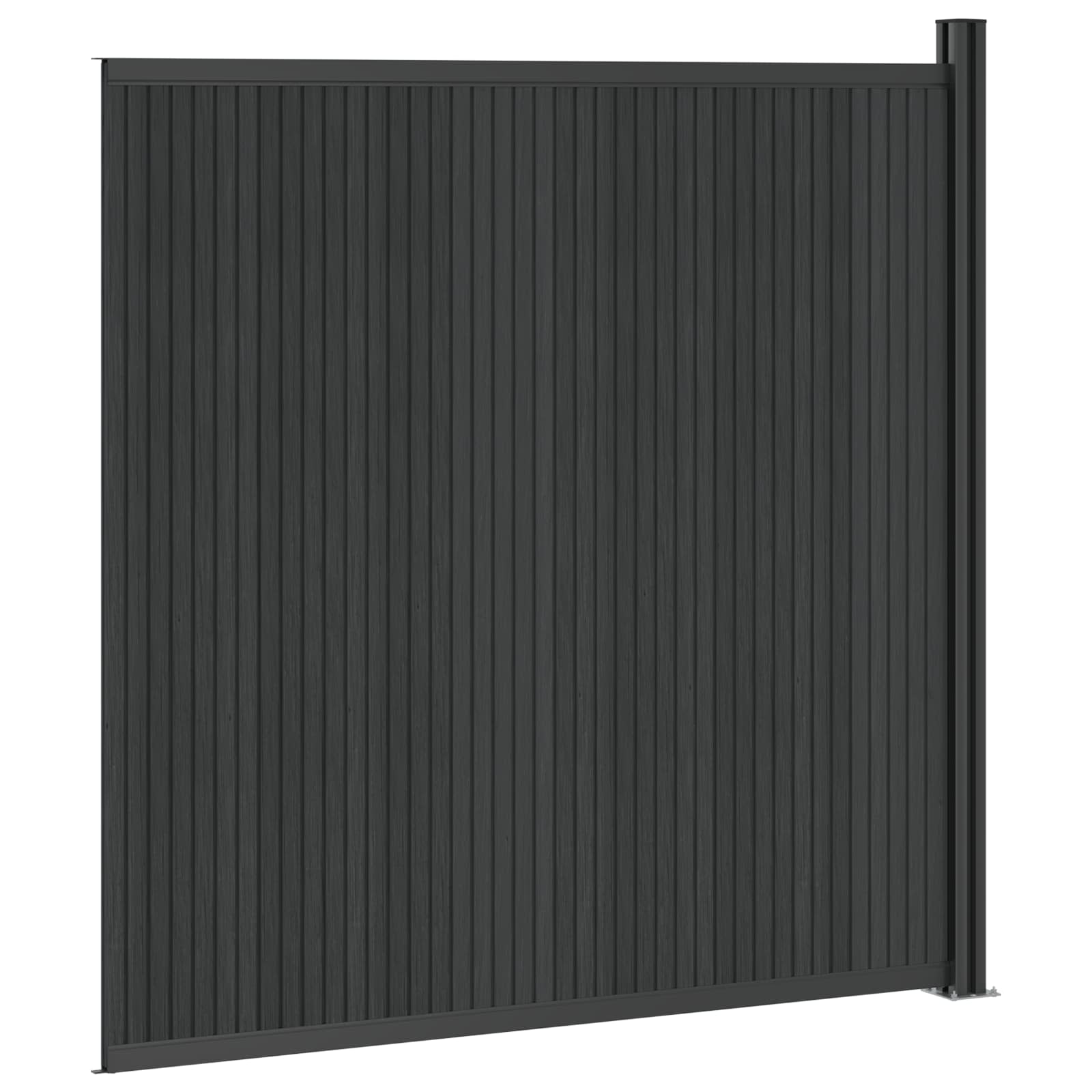 Hekpaneel WPC en Aluminium Zwart – afbeelding 4