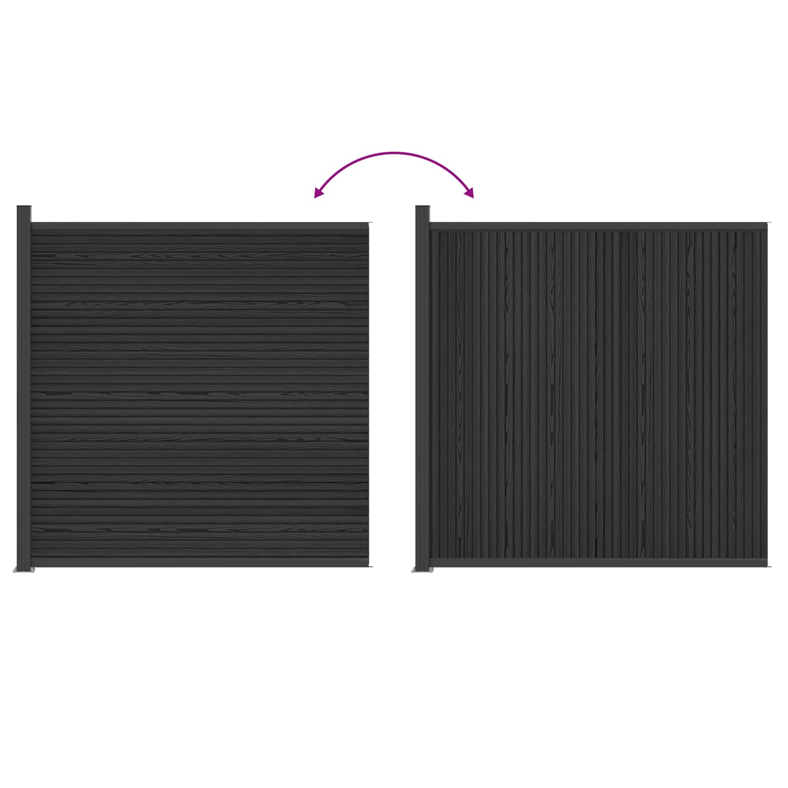 Hekpaneel WPC en Aluminium Zwart – afbeelding 6