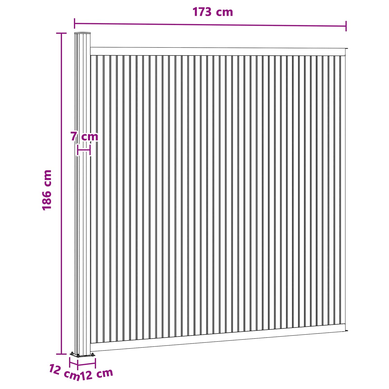 Hekpaneel WPC en Aluminium Zwart – afbeelding 7
