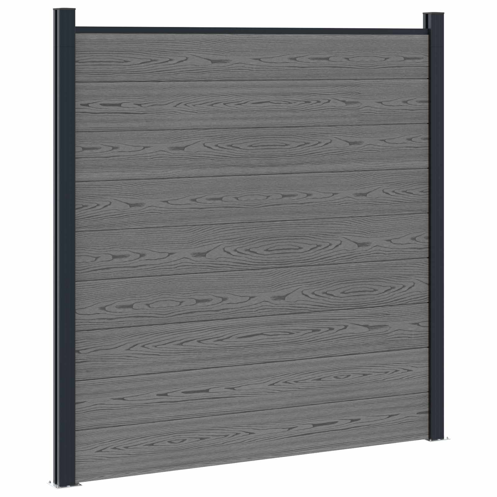 Hekpaneel WPC en Aluminium Grijs – afbeelding 2