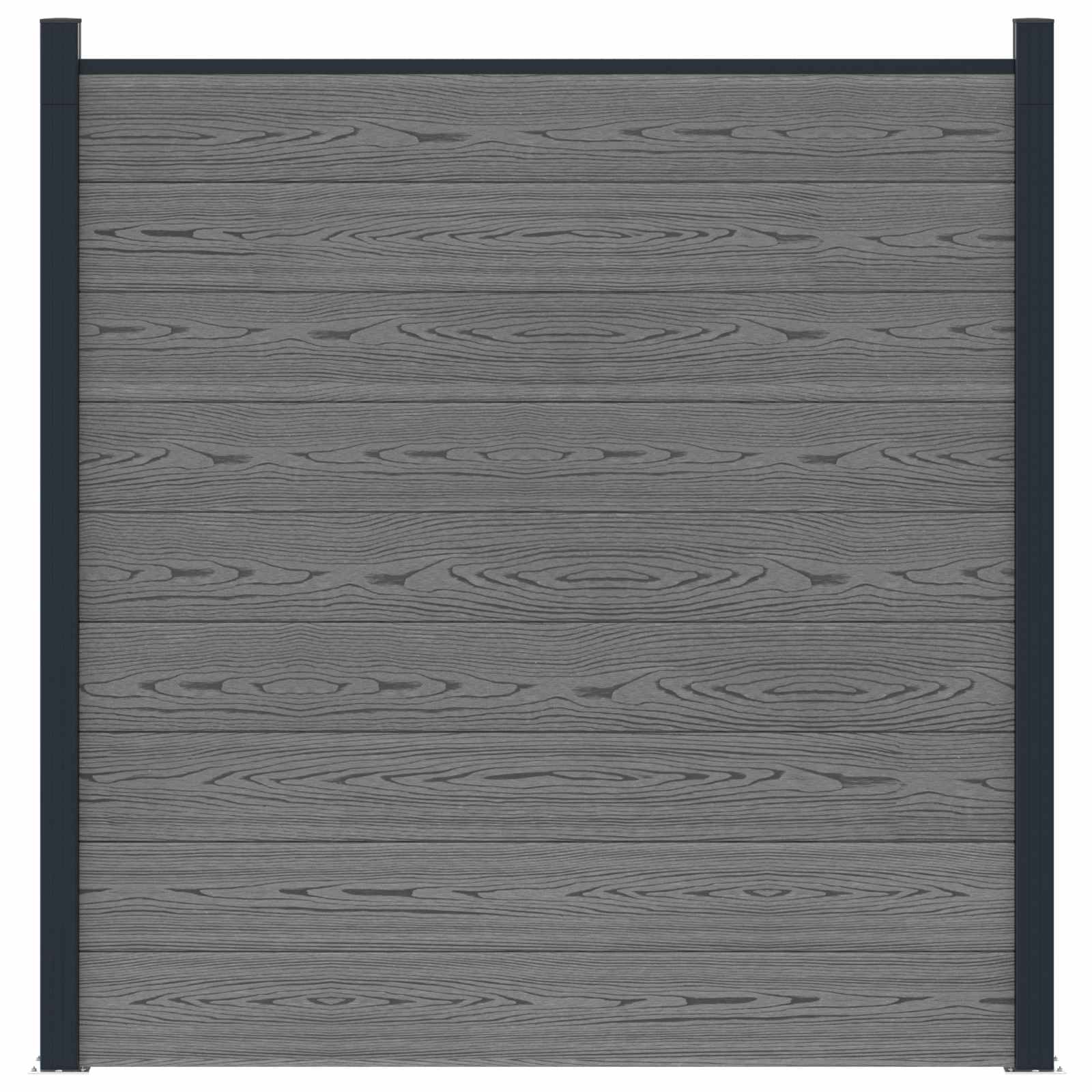 Hekpaneel WPC en Aluminium Grijs – afbeelding 3