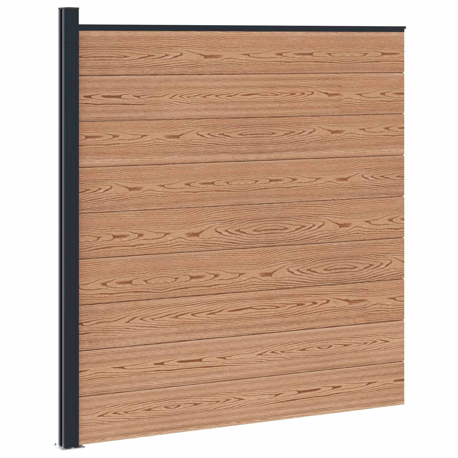 Hekpaneel WPC en Aluminium Bruin – afbeelding 2