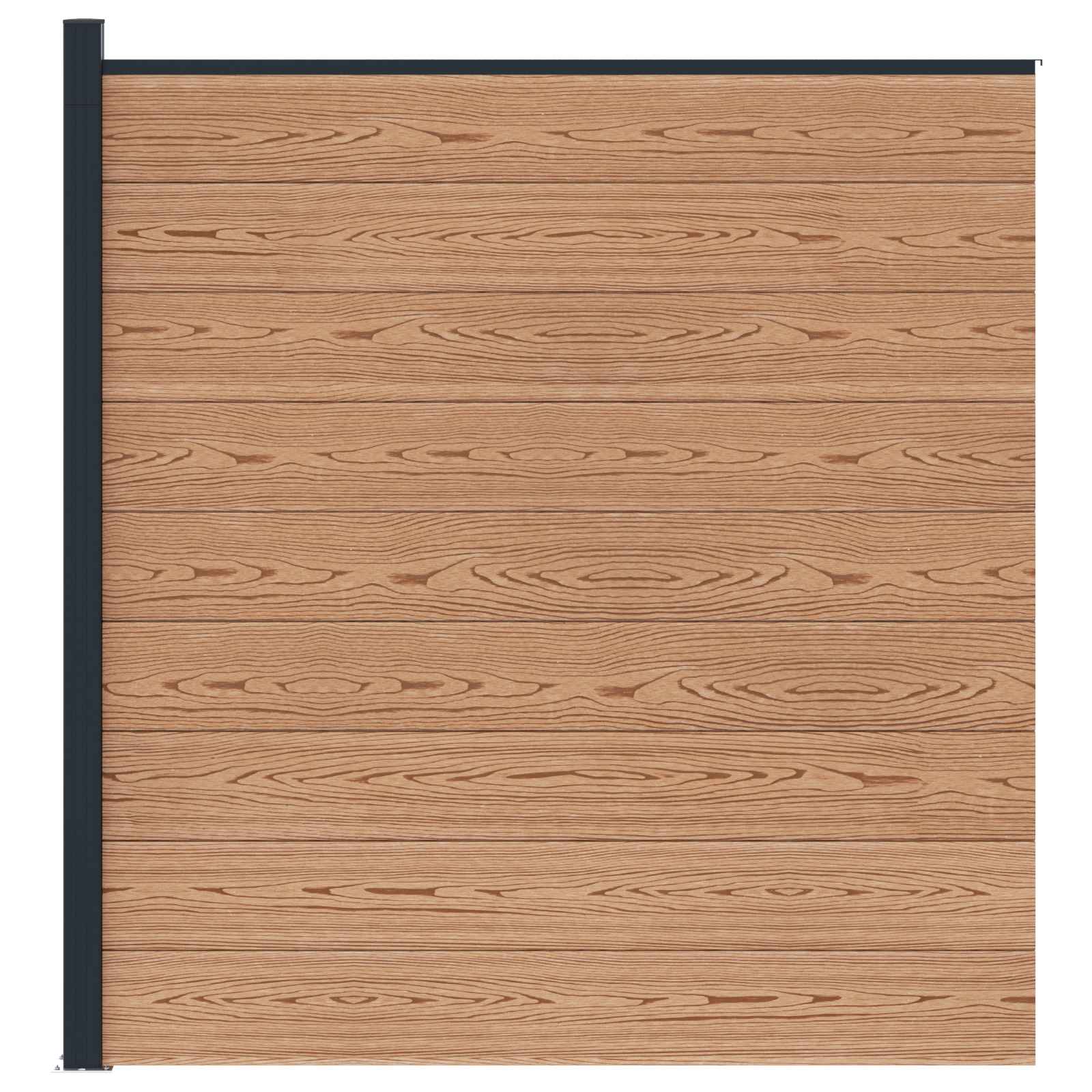 Hekpaneel WPC en Aluminium Bruin – afbeelding 3