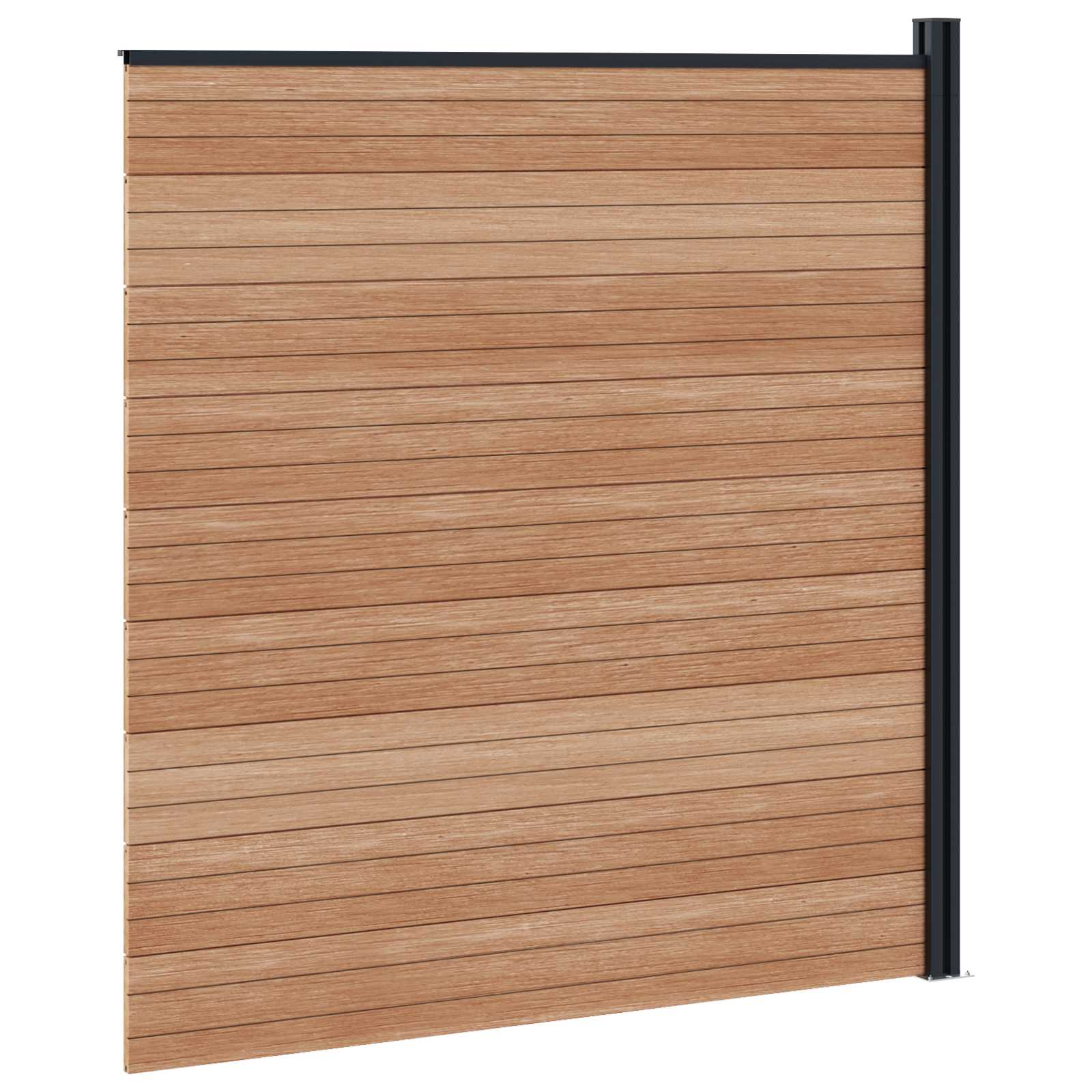 Hekpaneel WPC en Aluminium Bruin – afbeelding 4