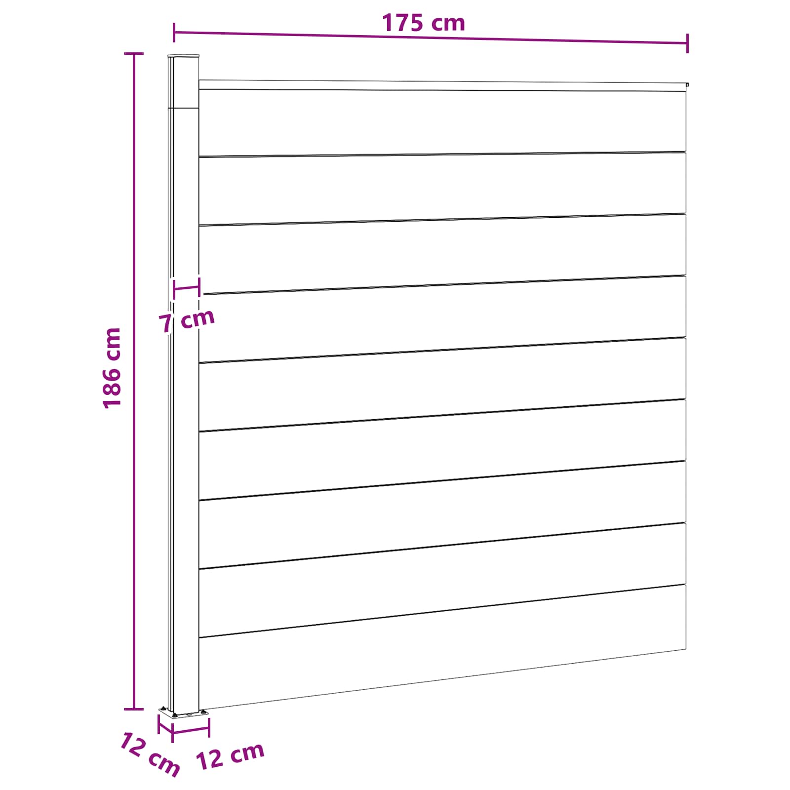 Hekpaneel WPC en Aluminium Bruin – afbeelding 7