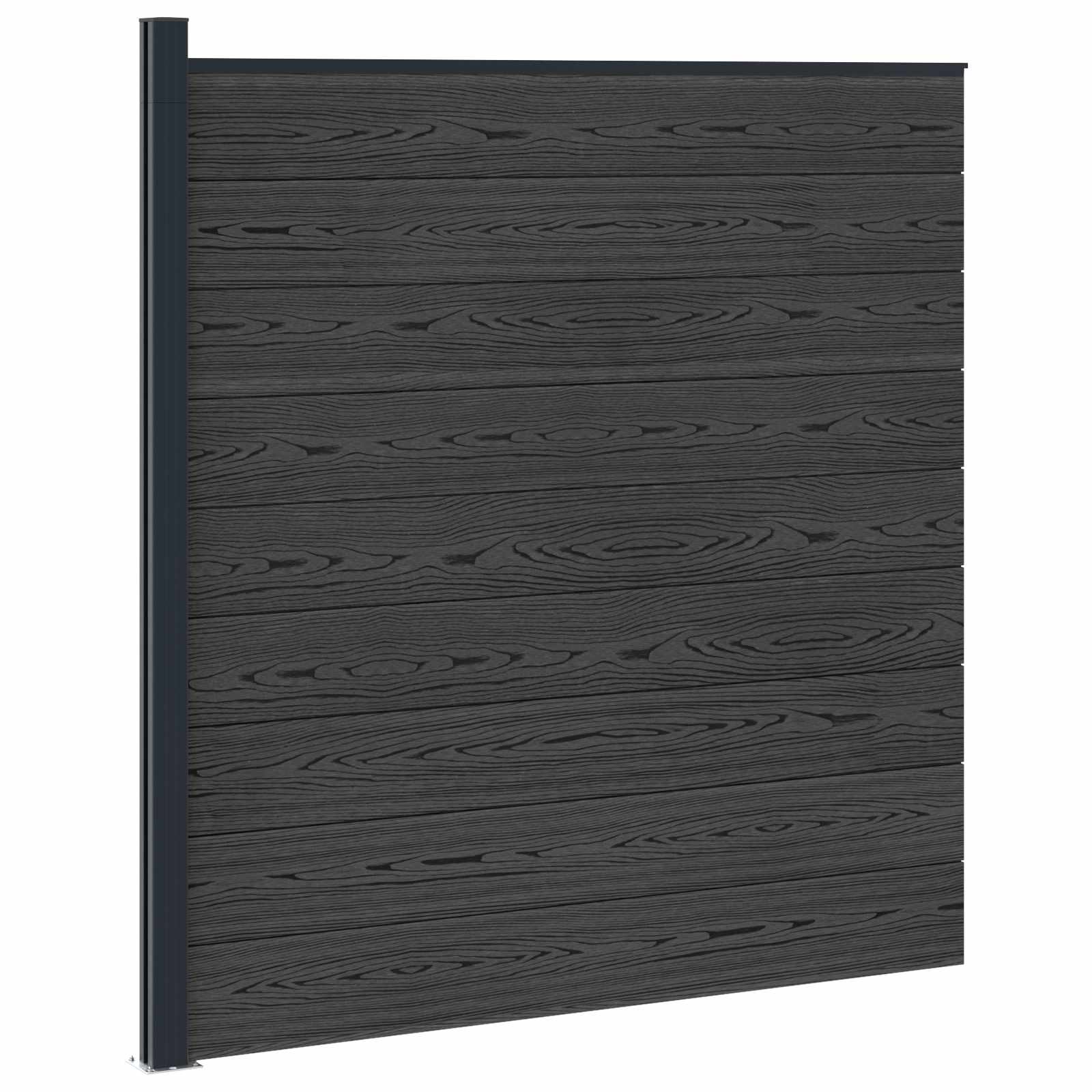 Hekpaneel WPC en Aluminium Zwart – afbeelding 2