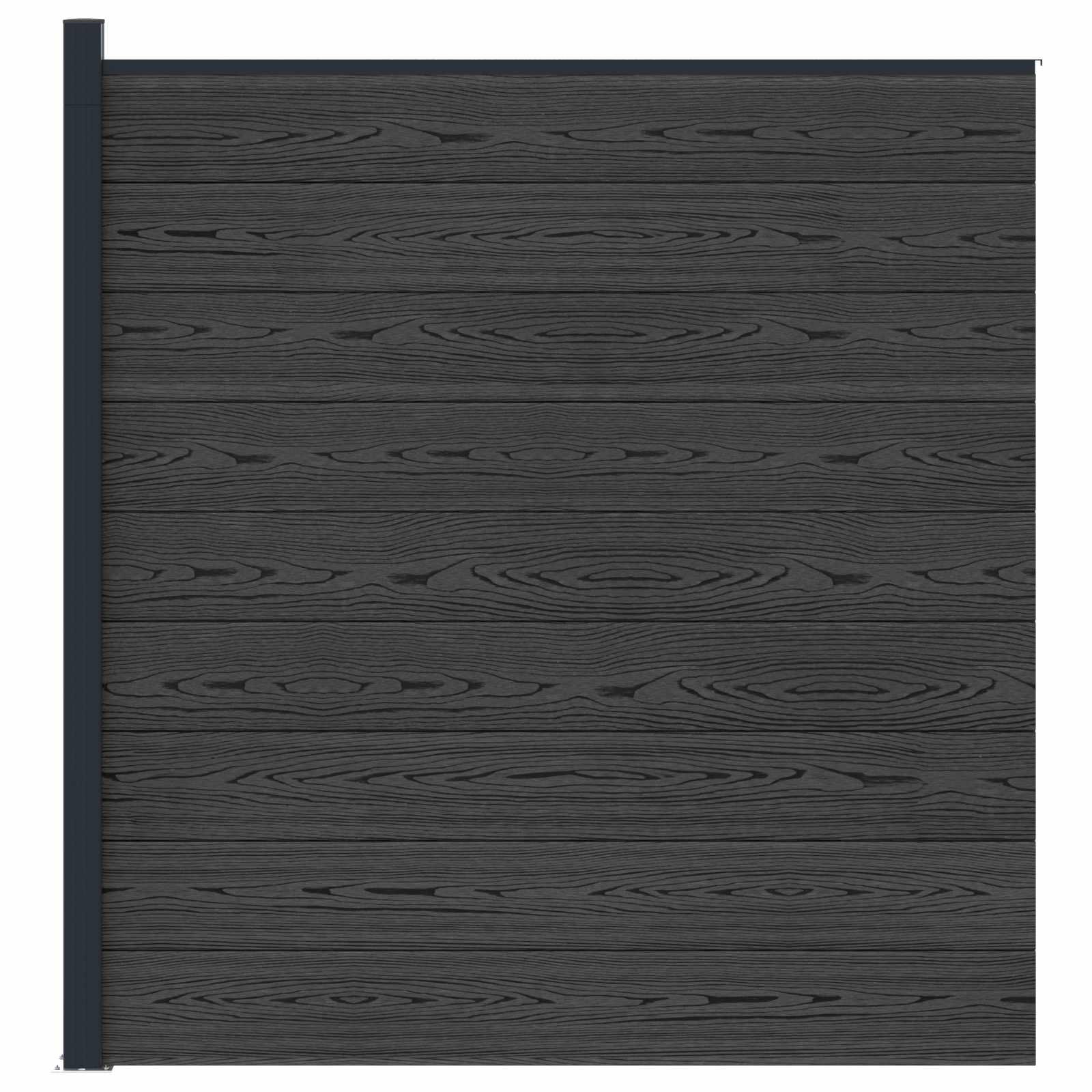 Hekpaneel WPC en Aluminium Zwart – afbeelding 3