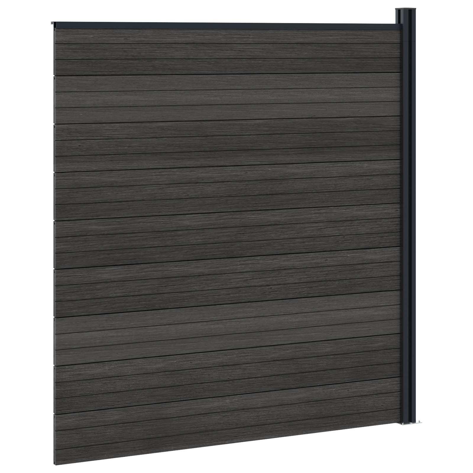 Hekpaneel WPC en Aluminium Zwart – afbeelding 4