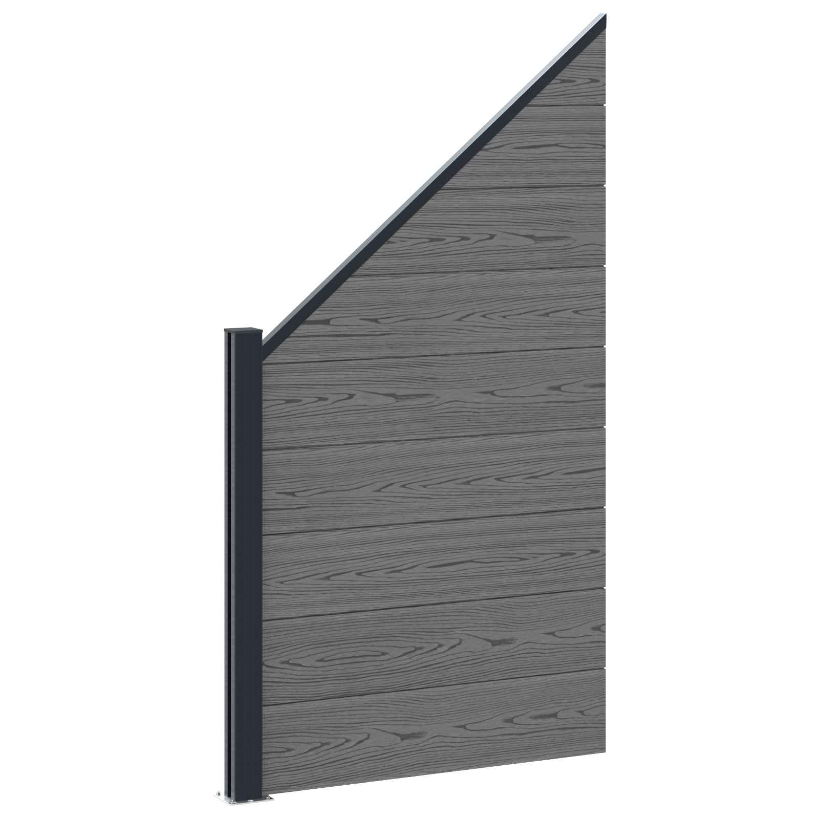 Hekpaneel WPC en Aluminium Grijs – afbeelding 2