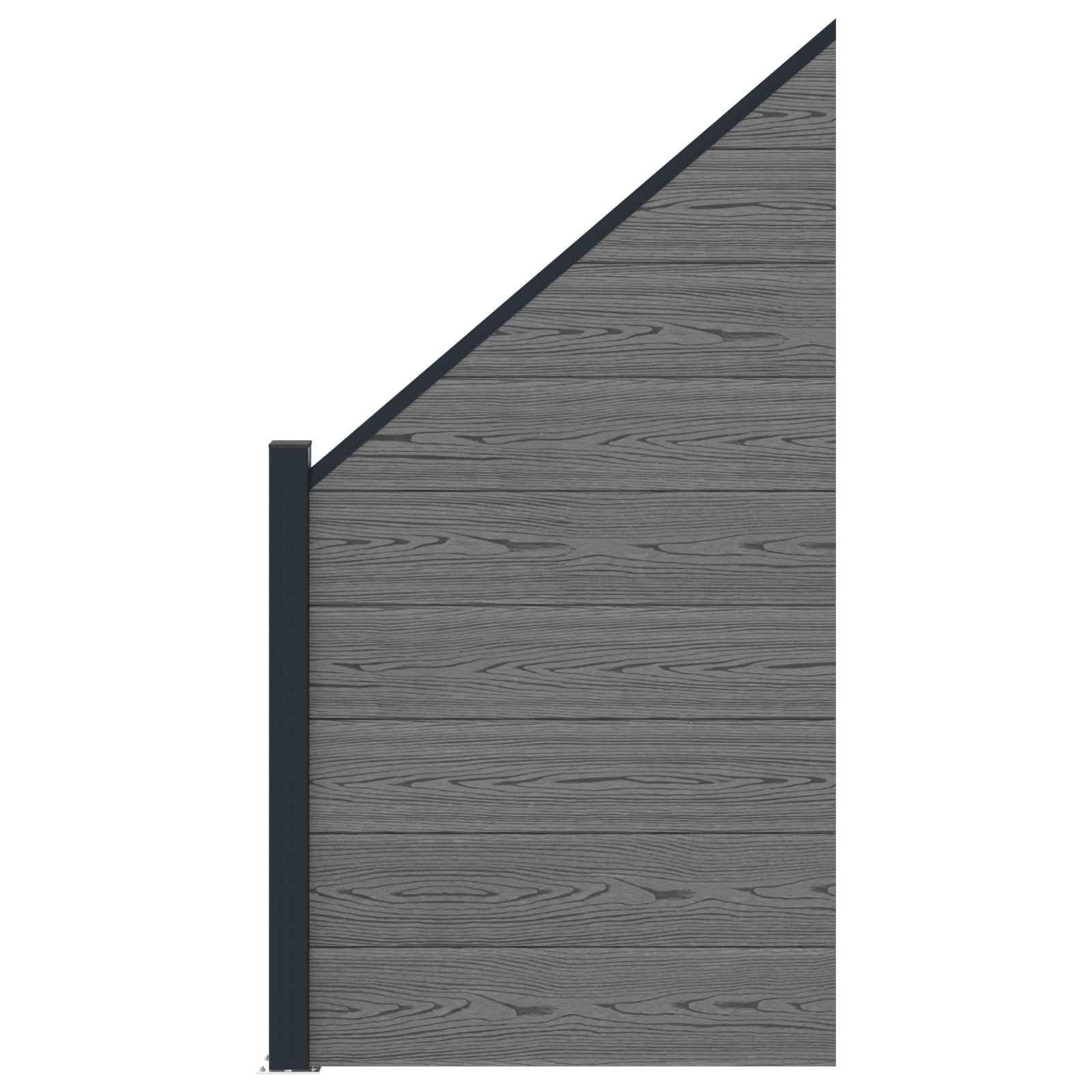 Hekpaneel WPC en Aluminium Grijs – afbeelding 3