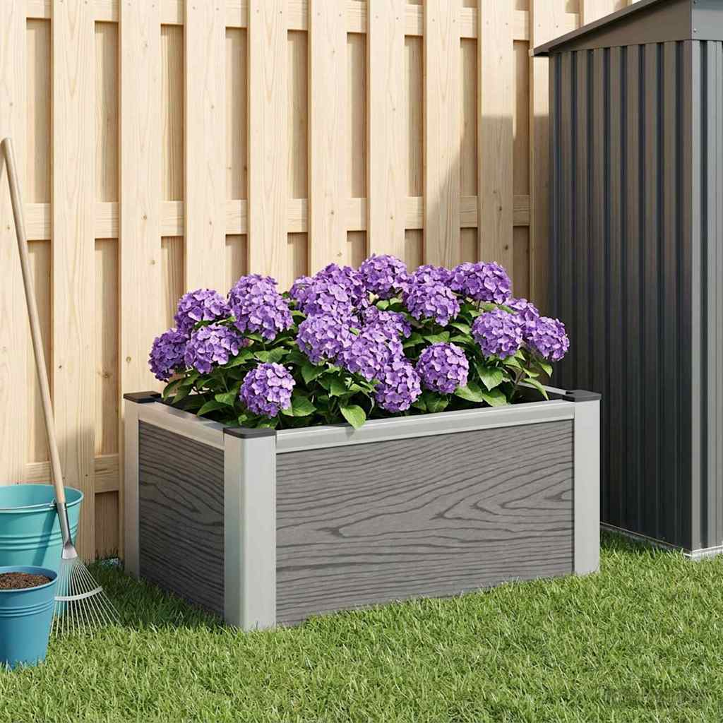 Verhoogde plantenbak Grijs 50 x 30 x 22 cm WPC en Aluminium