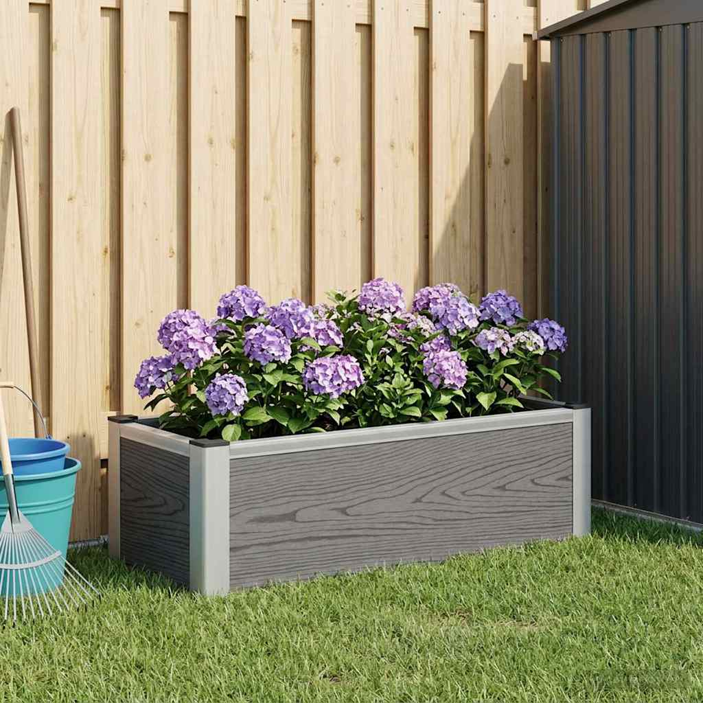 Verhoogde plantenbak Grijs 75 x 30 x 22 cm WPC en Aluminium