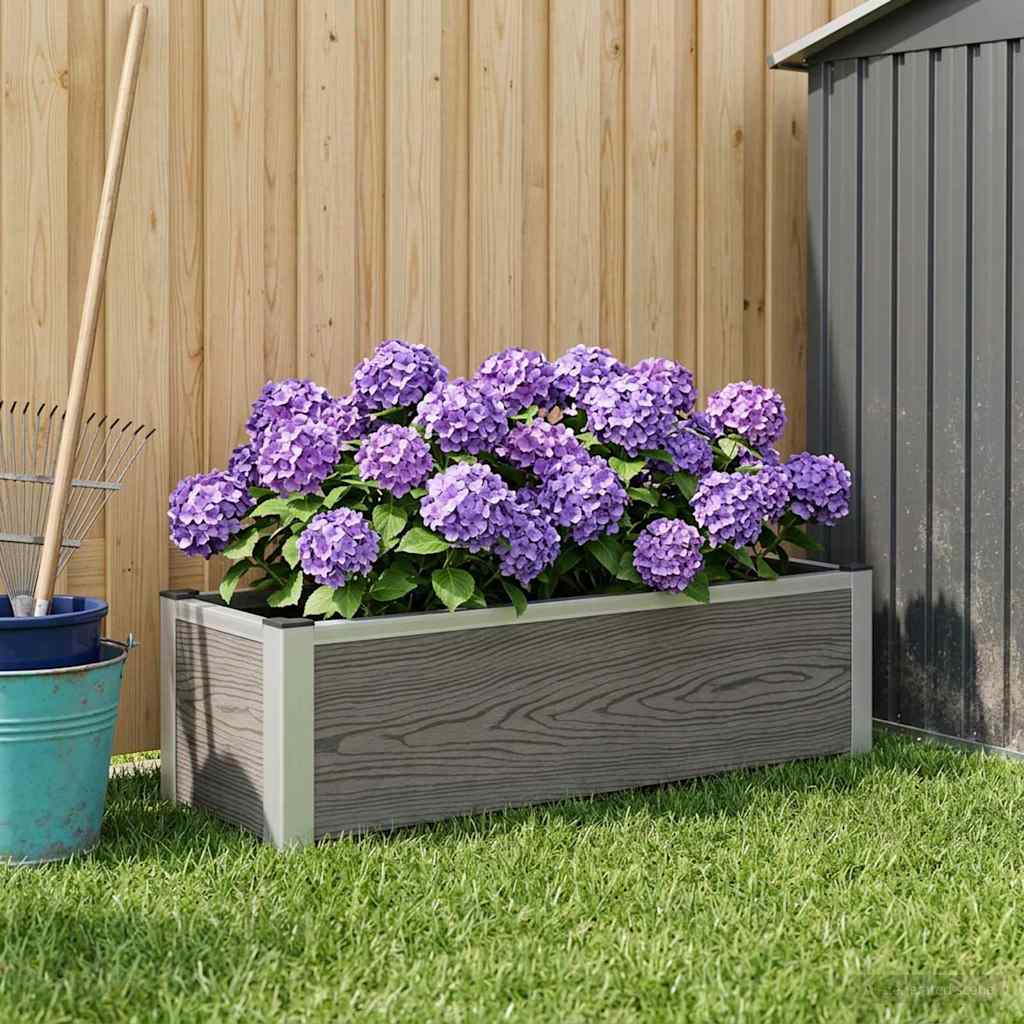 Verhoogde plantenbak Grijs 100 x 30 x 22 cm WPC en Aluminium