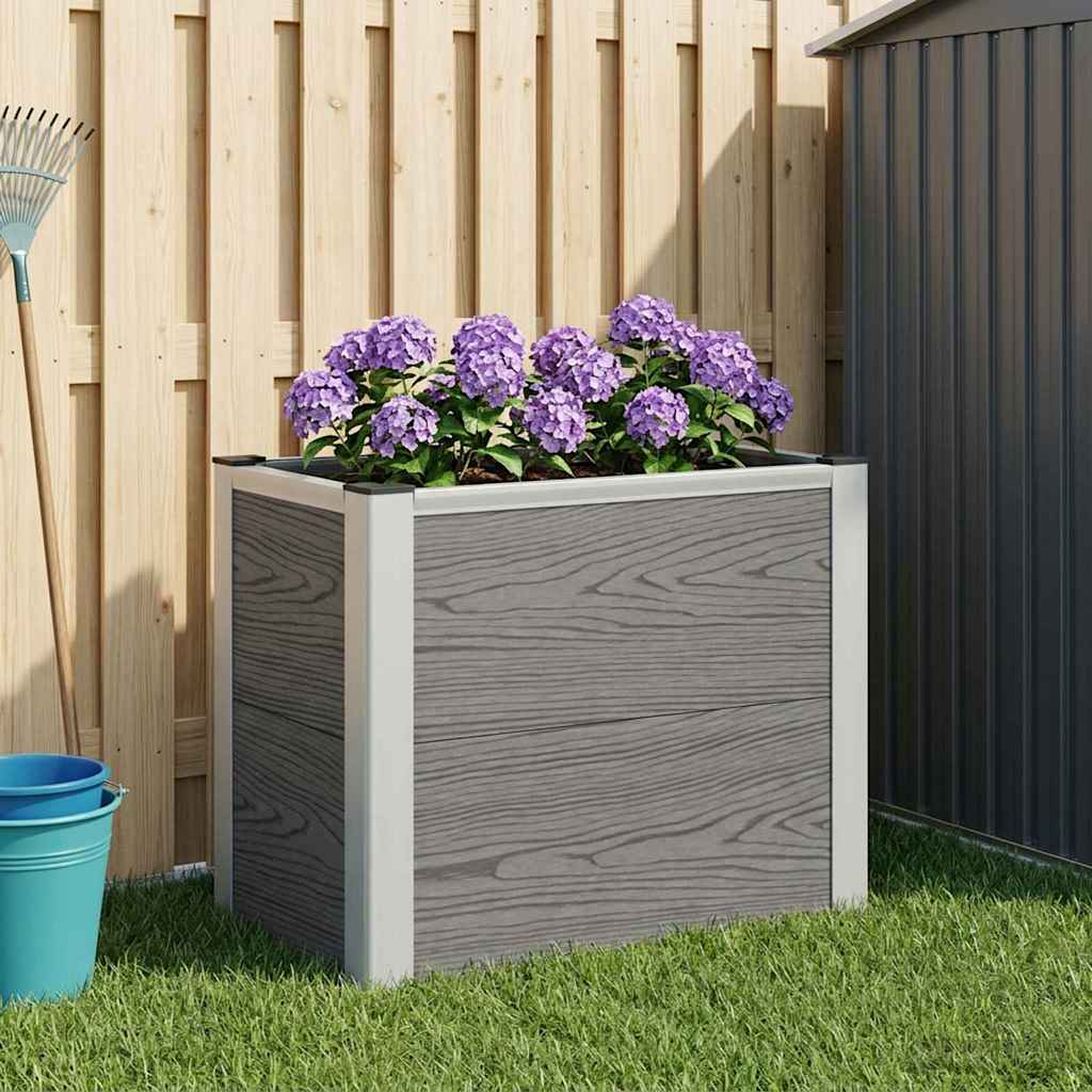 Verhoogde plantenbak Grijs 50 x 30 x 22 cm WPC en Aluminium