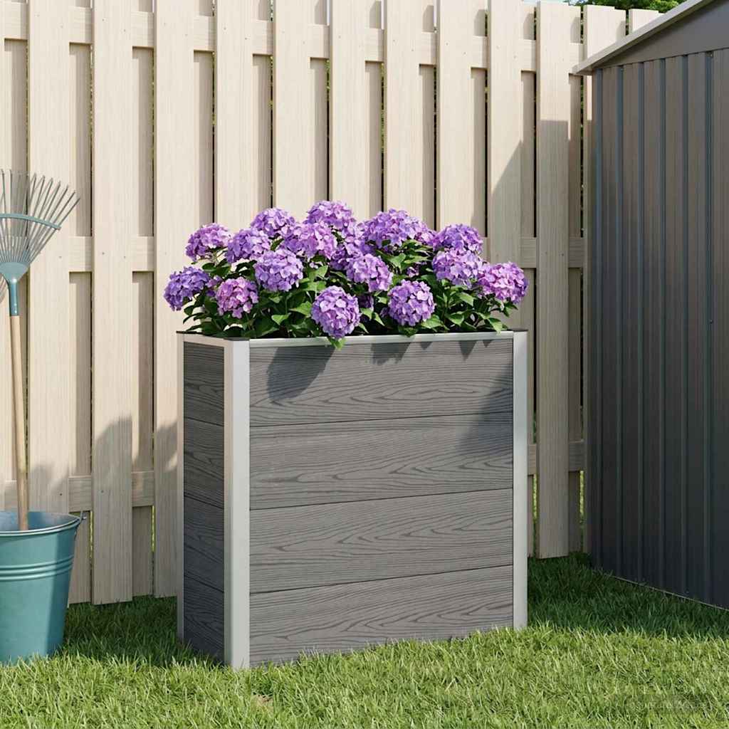 Verhoogde plantenbak Grijs 75 x 30 x 22 cm WPC en Aluminium