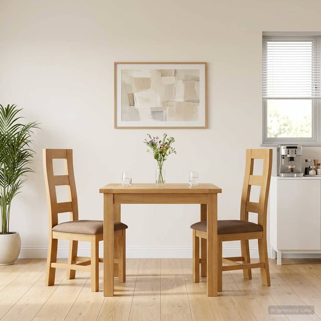 Eetkamerstoel 2 pcs Massief Eikenhout Grijs 45 x 51 x 105 cm