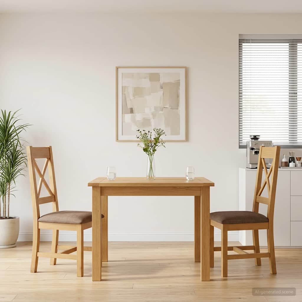 Eetkamerstoel 2 pcs Massief Eikenhout Grijs 45 x 54 x 105 cm – afbeelding 1