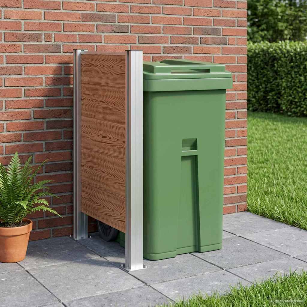 Afvalbak Schutting Bruin 85 x 12 x 115 cm Aluminium en WPC