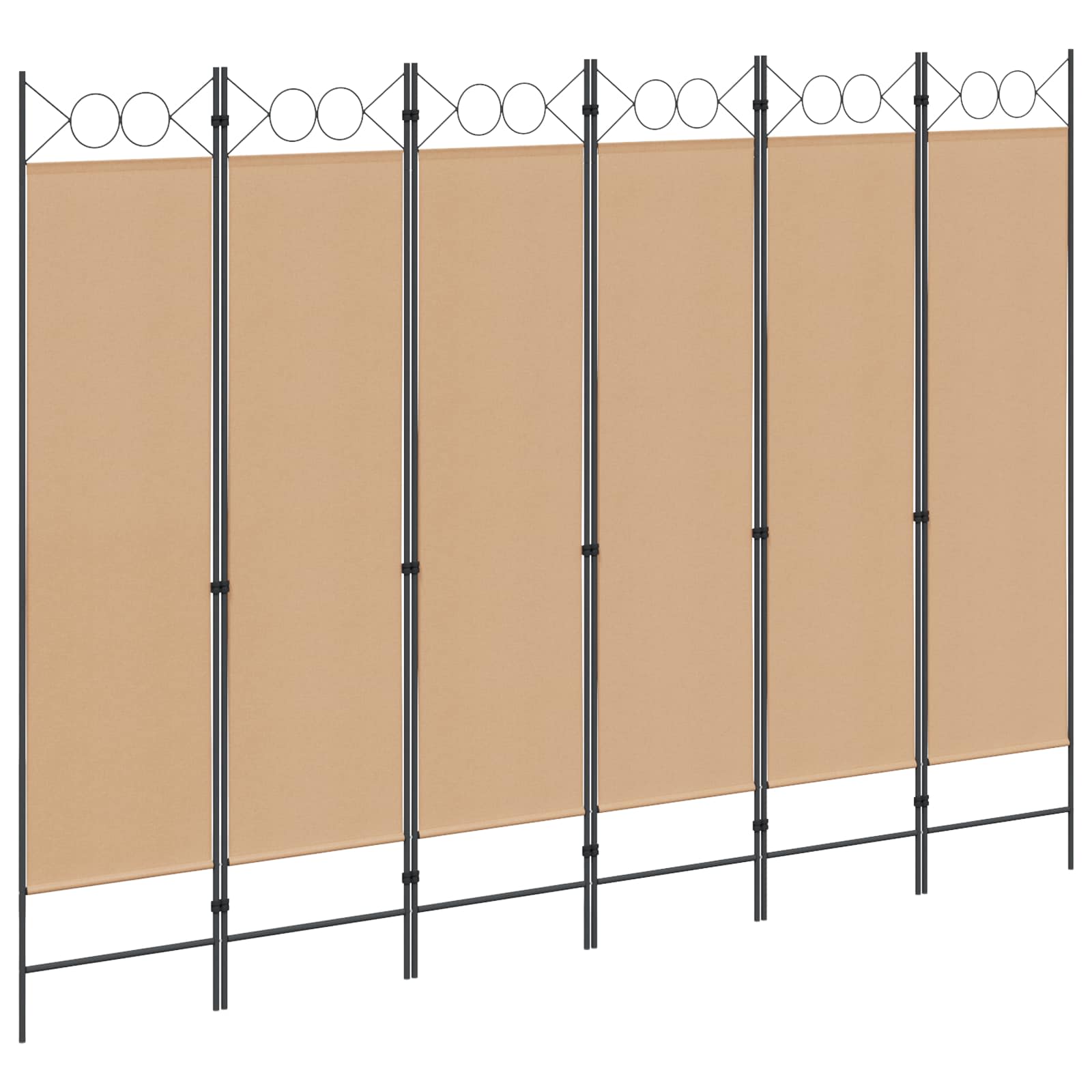 6-Panelen Kamerscherm Beige 240 x 180 cm Stof
