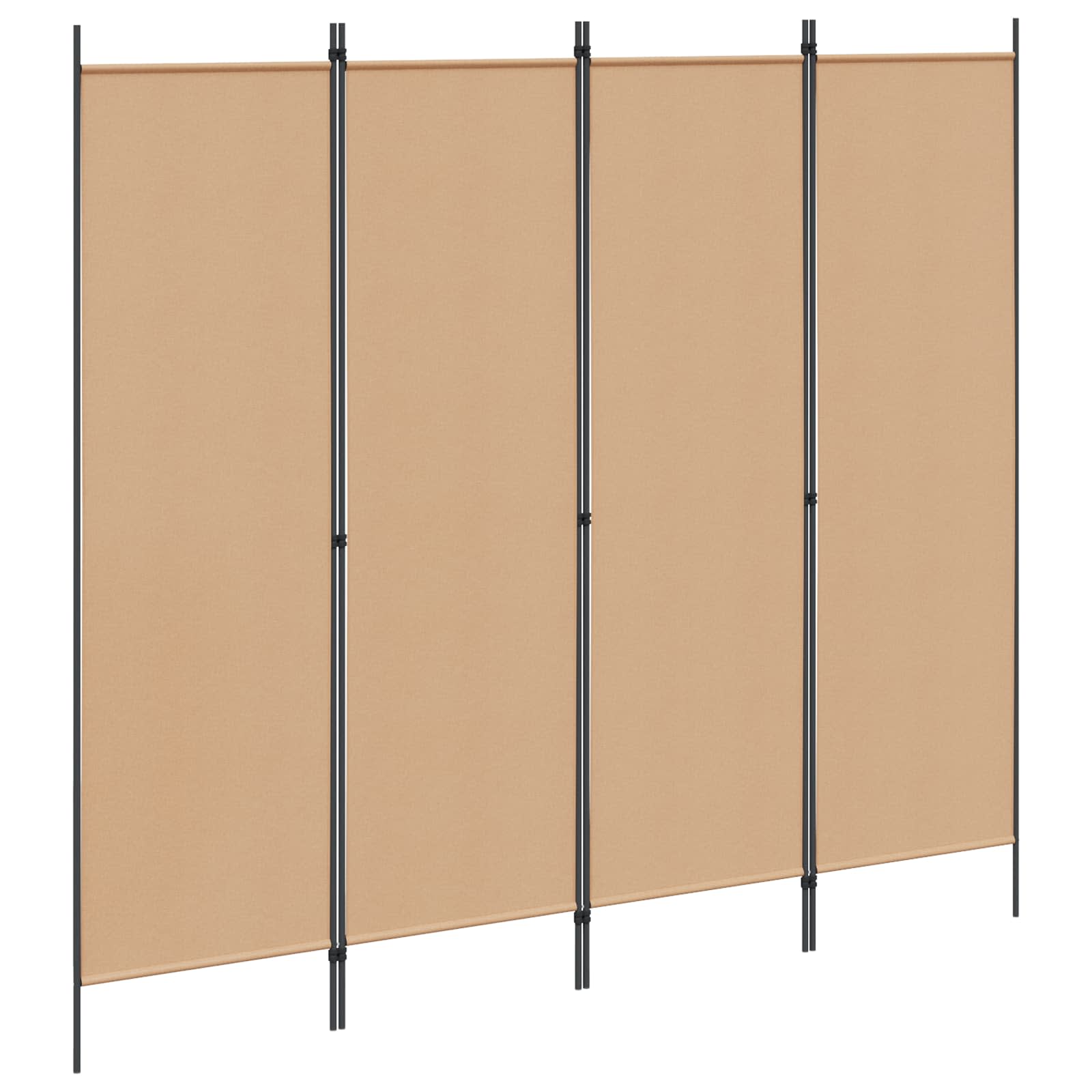 4-panelen roomdivider Beige 200 x 180 cm Stof