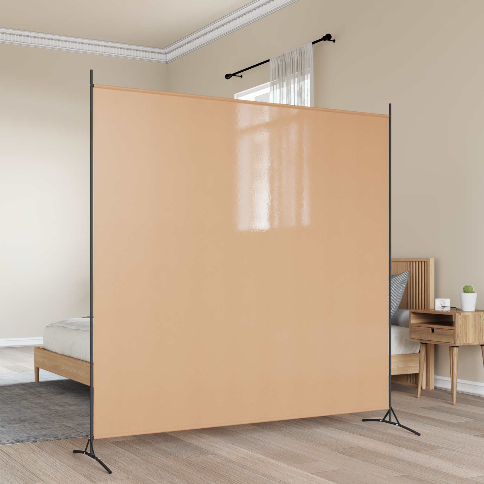 Enkele Paneel Kamerverdeler Beige 175 x 180 cm Stof