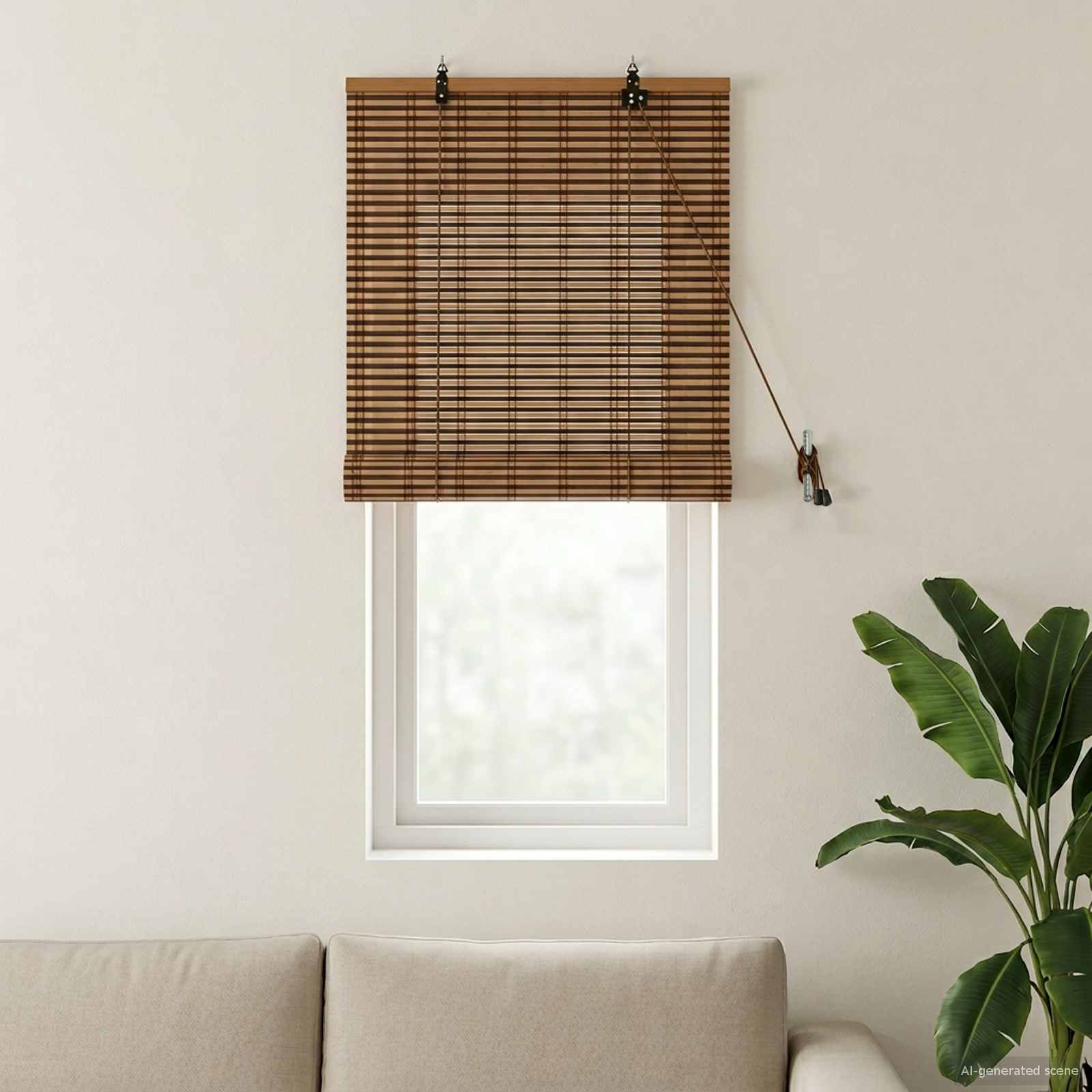 Rolgordijn Bruin 40 x 160 cm Bamboe