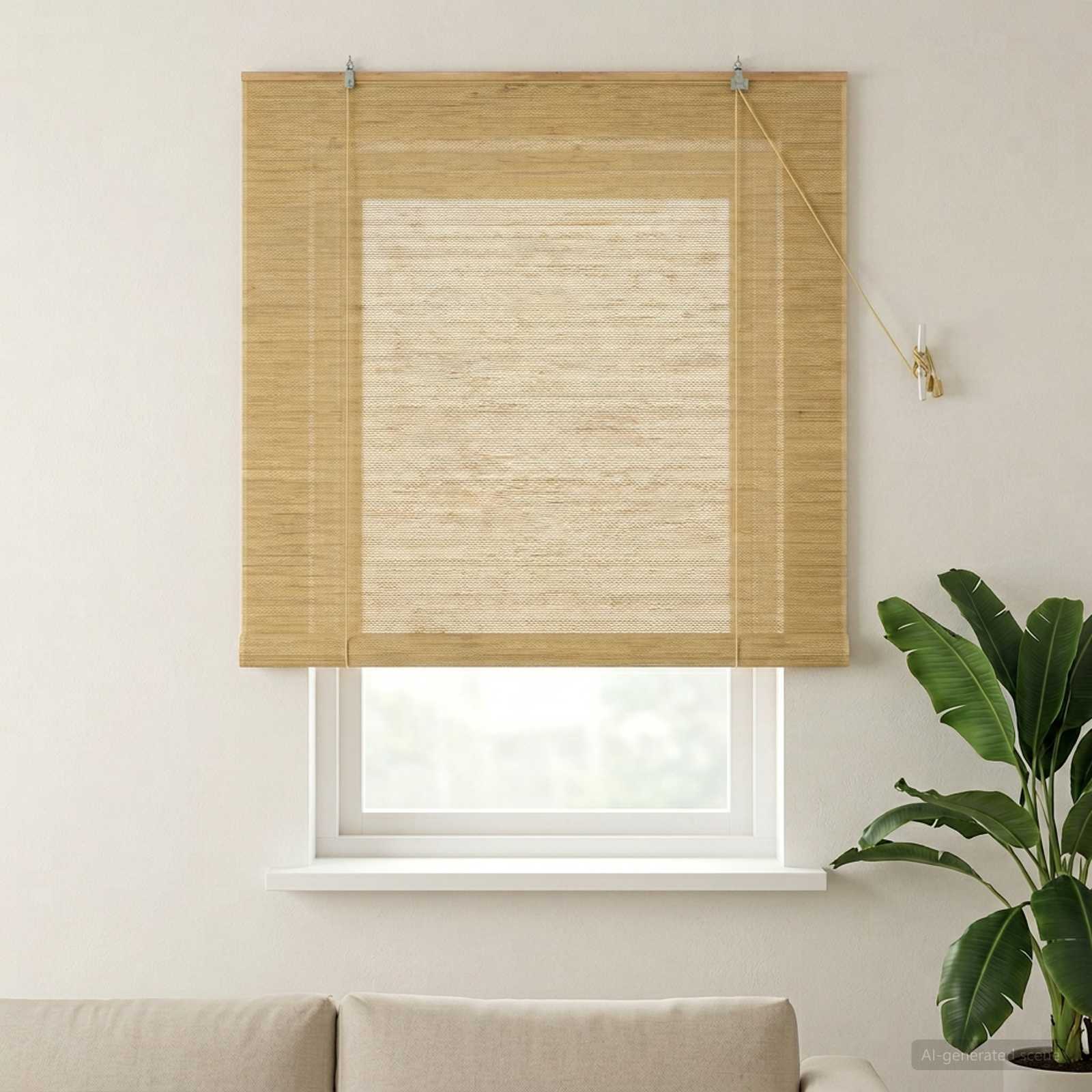 Rolgordijn Naturel 160 x 160 cm Bamboe – afbeelding 1
