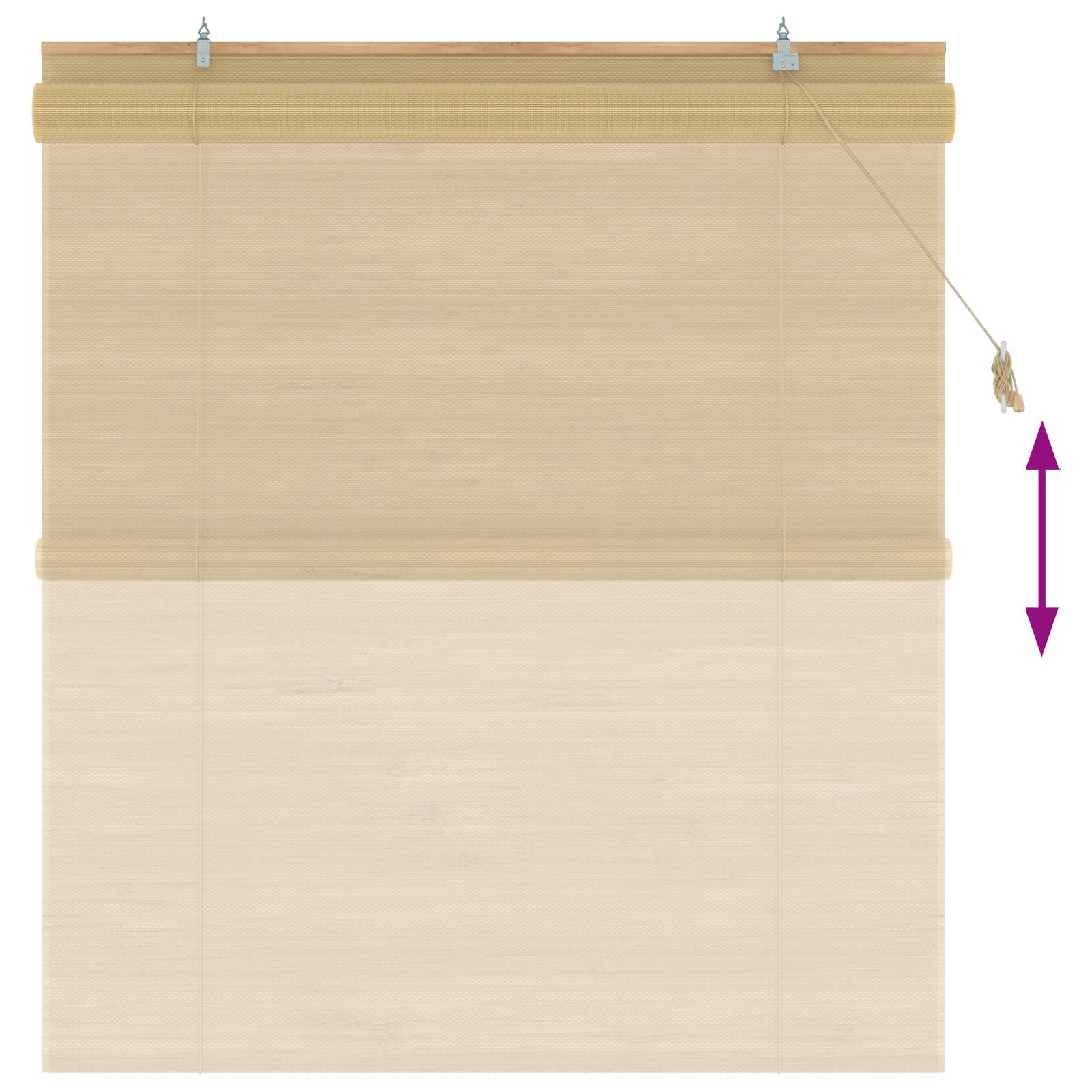 Rolgordijn Naturel 160 x 160 cm Bamboe – afbeelding 6