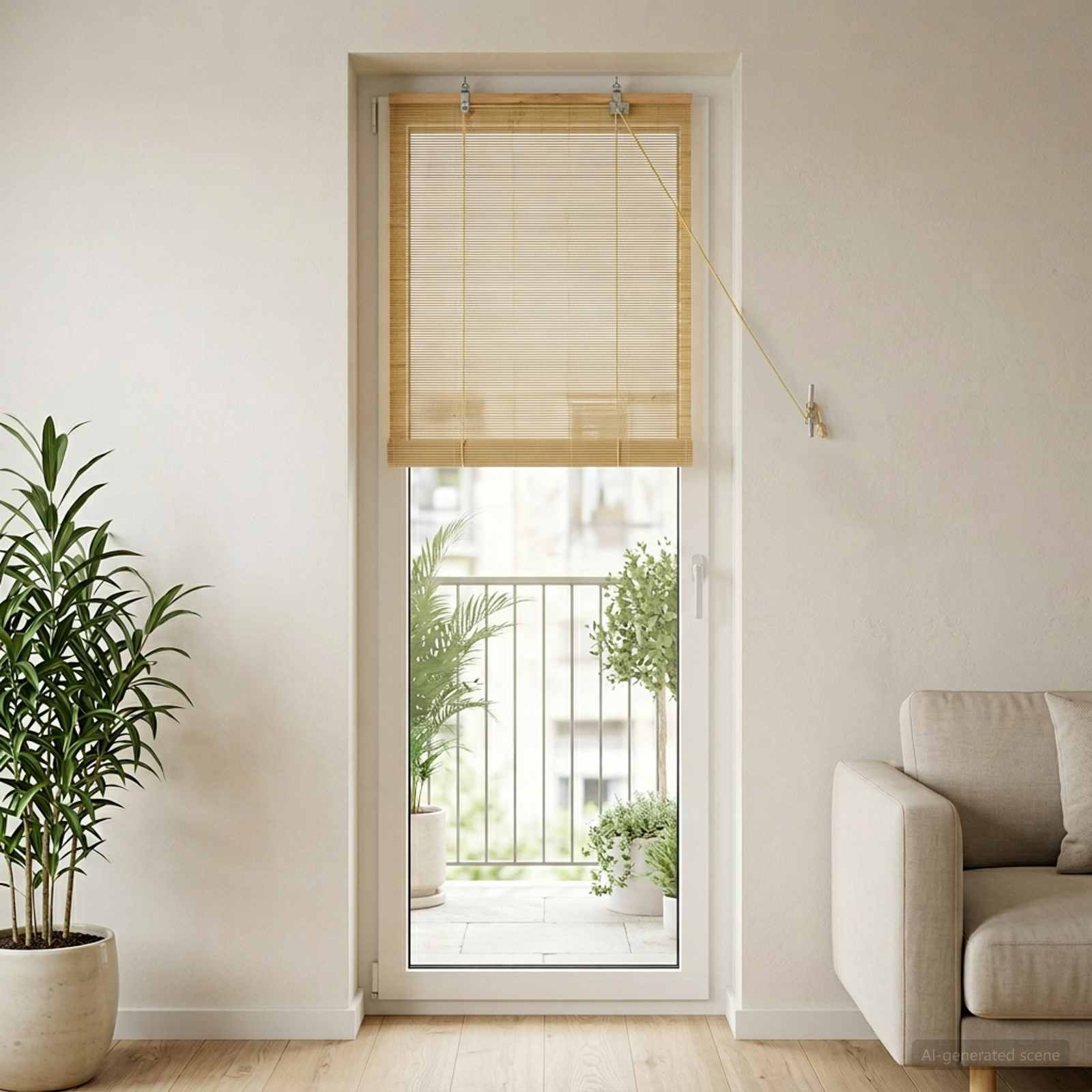 Rolgordijn Naturel 50 x 220 cm Bamboe