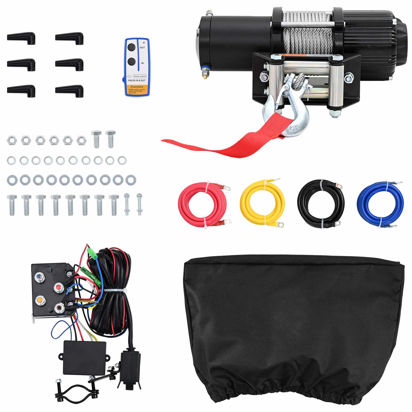 Elektrische lier PVC Zwart