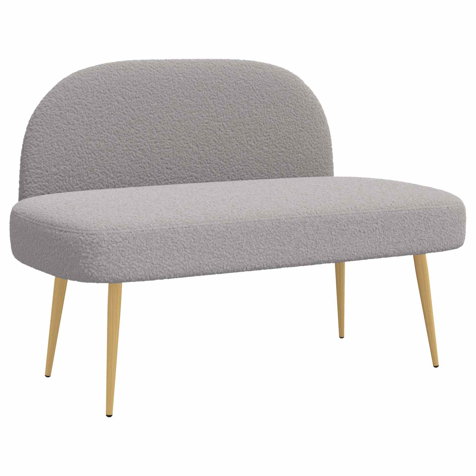Beklede bank met rugleuning Lichtgrijs 110 x 60 x 76 cm Bouclé – afbeelding 2