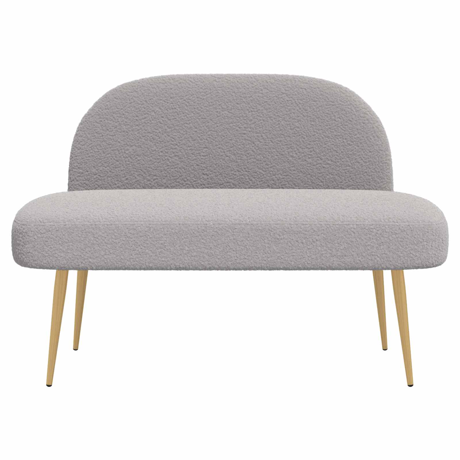 Beklede bank met rugleuning Lichtgrijs 110 x 60 x 76 cm Bouclé – afbeelding 3