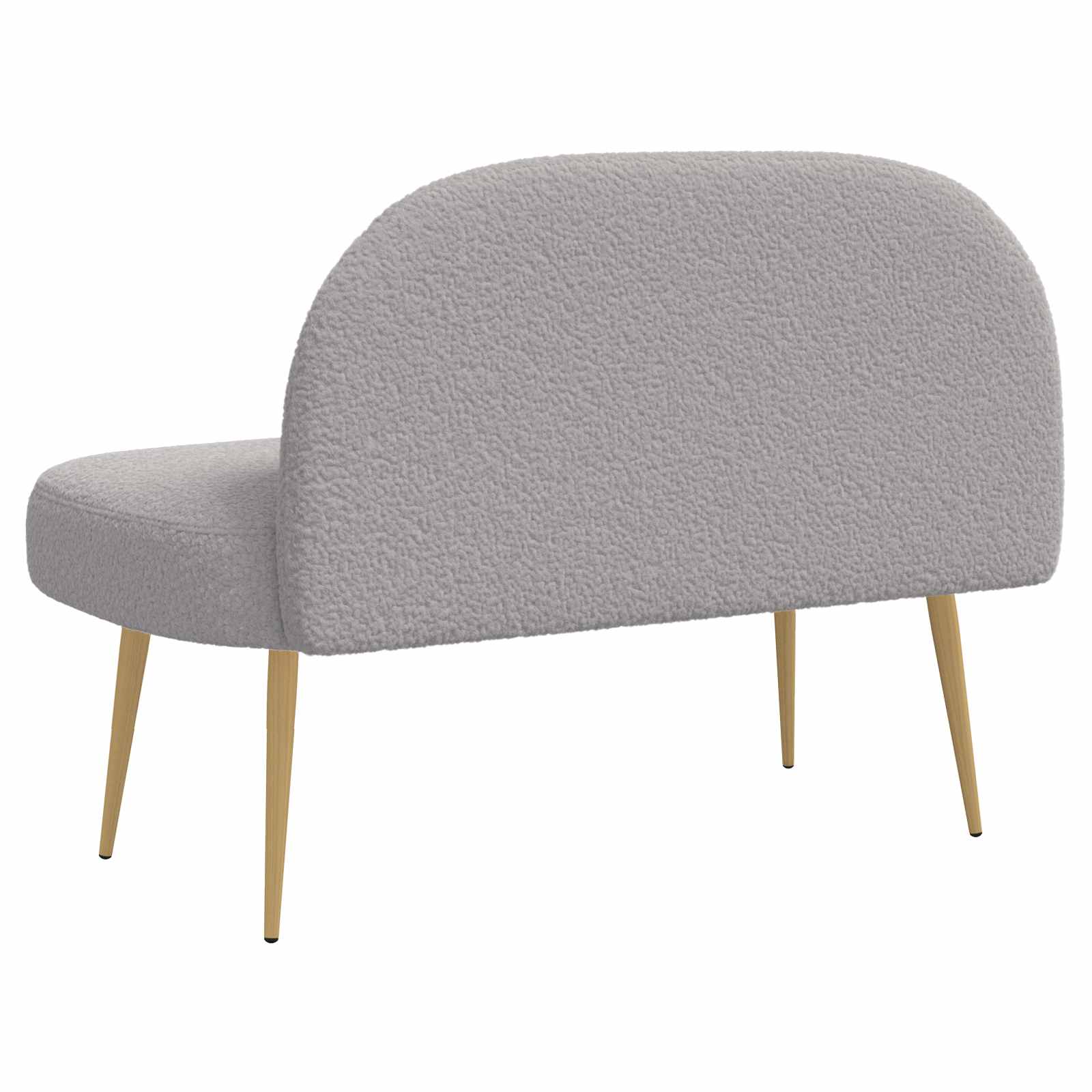 Beklede bank met rugleuning Lichtgrijs 110 x 60 x 76 cm Bouclé – afbeelding 4