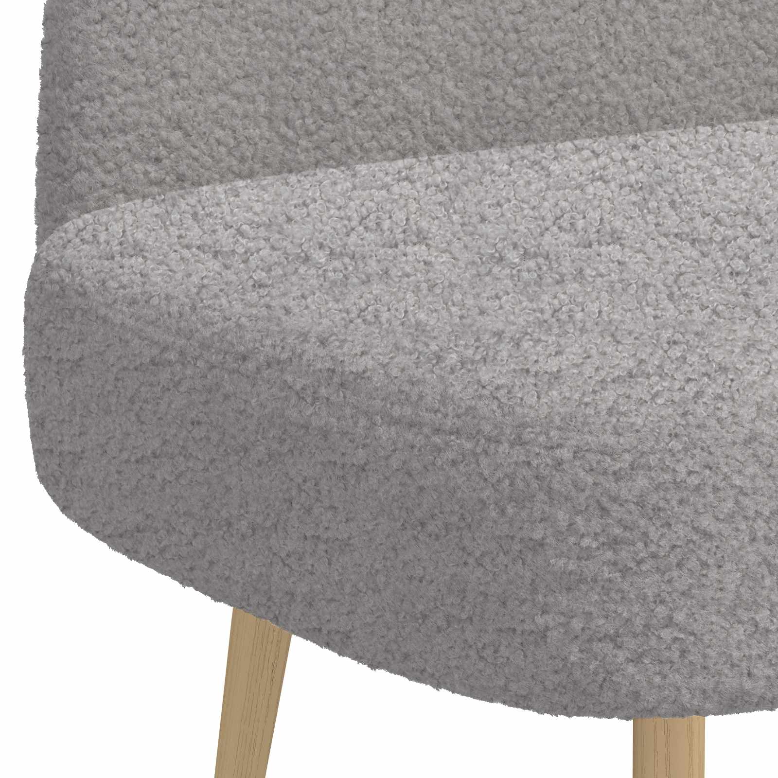 Beklede bank met rugleuning Lichtgrijs 110 x 60 x 76 cm Bouclé – afbeelding 5