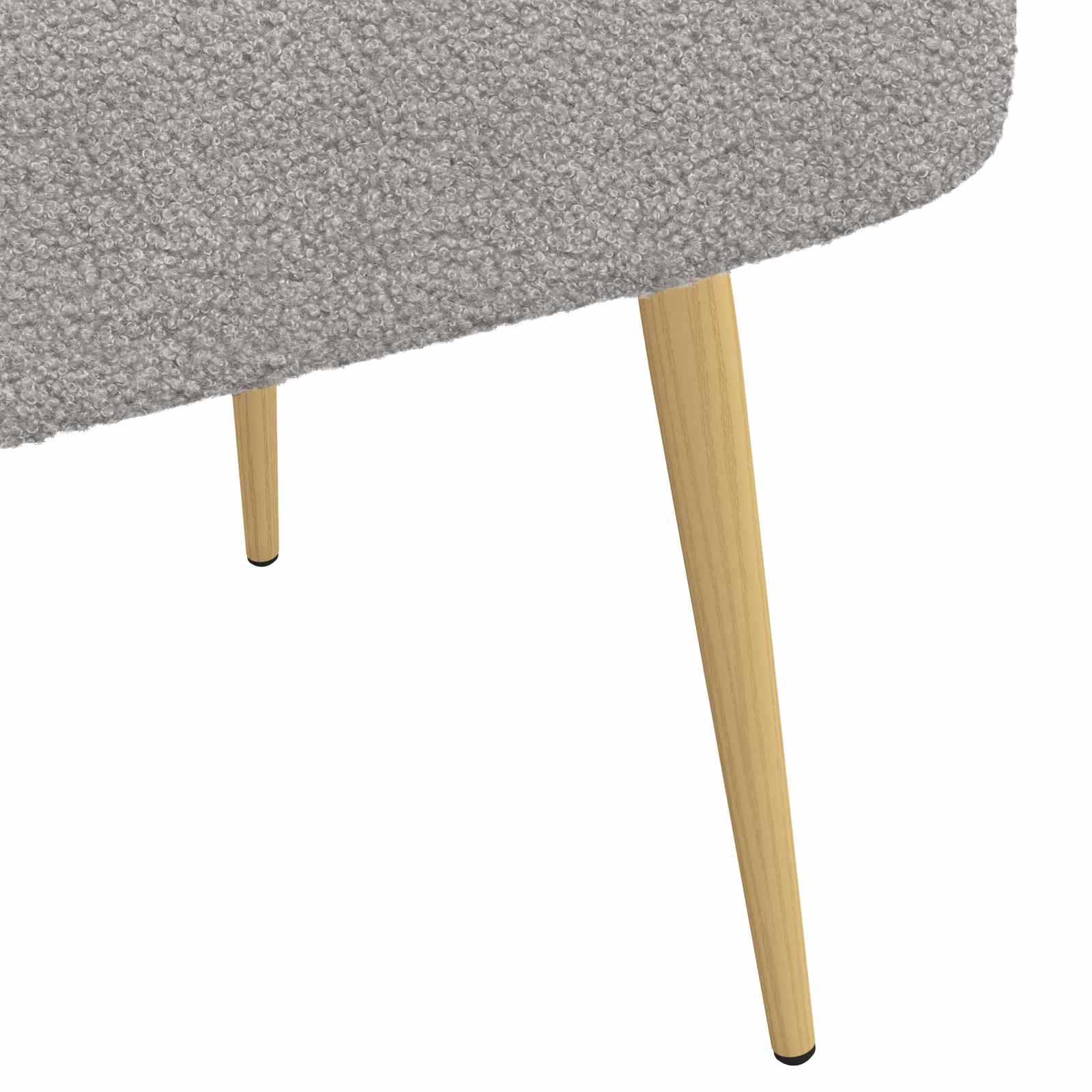 Beklede bank met rugleuning Lichtgrijs 110 x 60 x 76 cm Bouclé – afbeelding 6