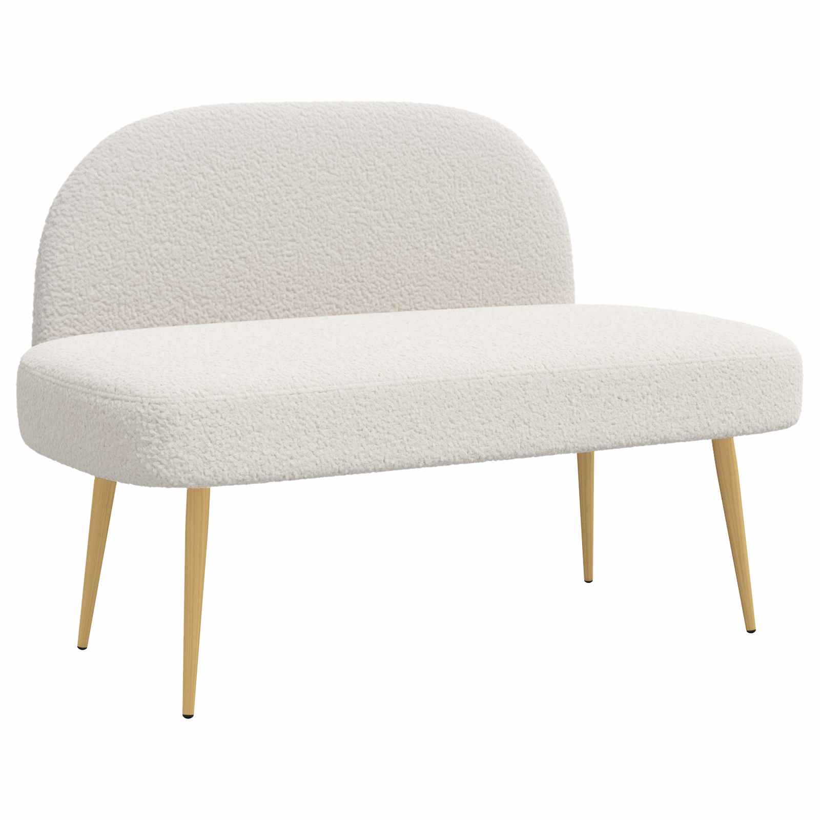 Beklede bank met rugleuning Crèmekleurig 110 x 60 x 76 cm – afbeelding 2