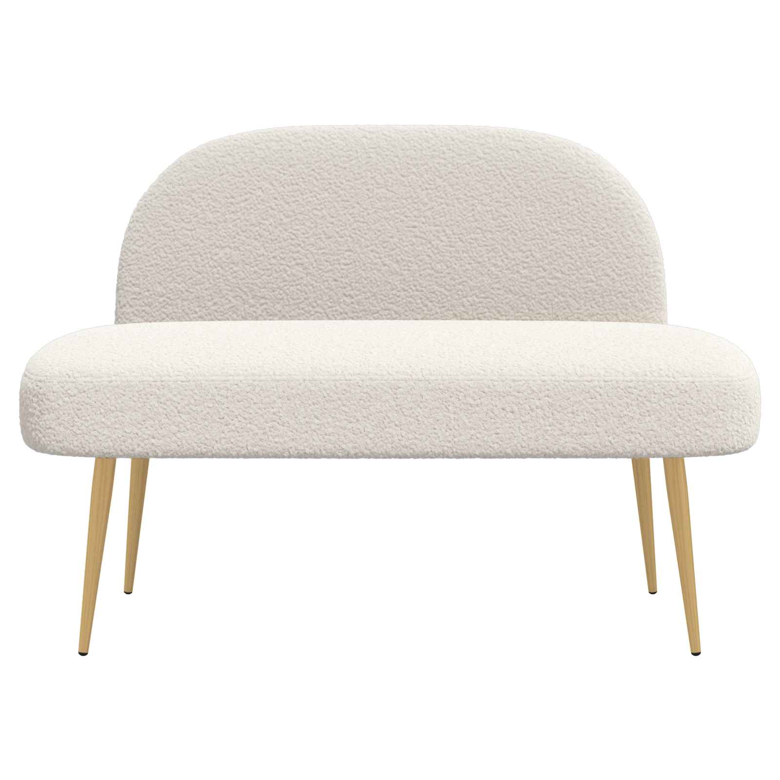 Beklede bank met rugleuning Crèmekleurig 110 x 60 x 76 cm – afbeelding 3