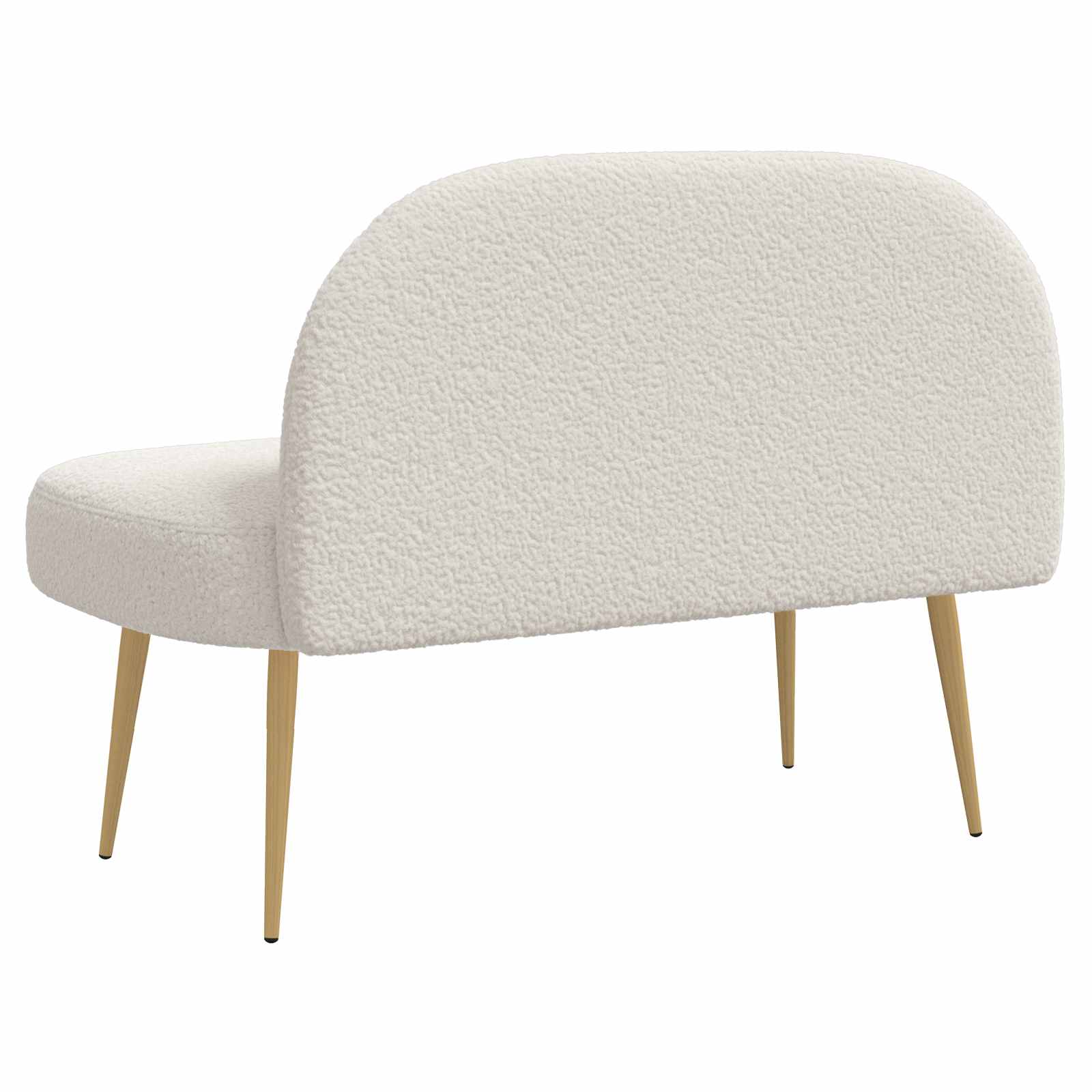 Beklede bank met rugleuning Crèmekleurig 110 x 60 x 76 cm – afbeelding 4