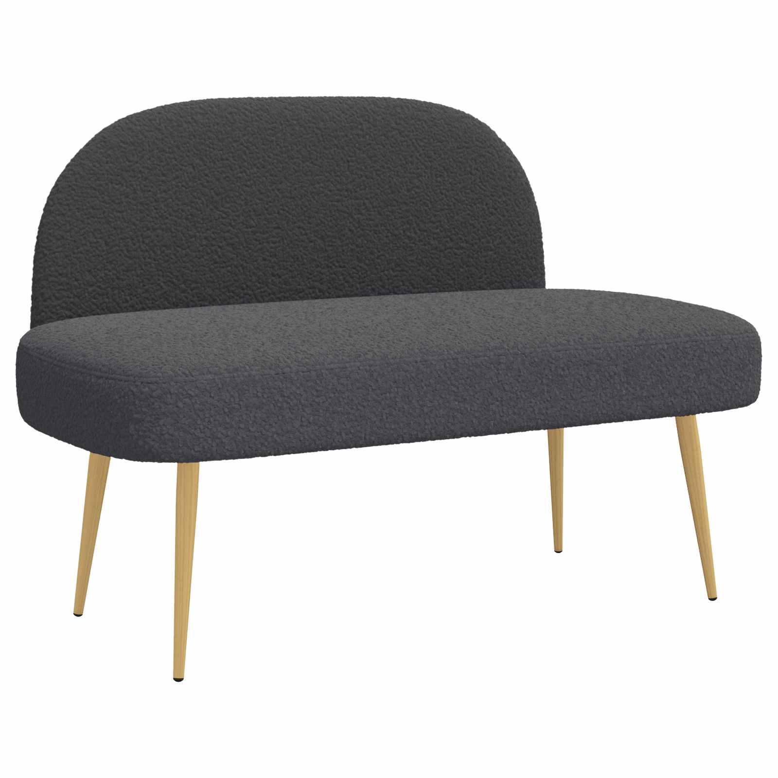 Beklede bank met rugleuning Donkergrijs 110 x 60 x 76 cm Bouclé – afbeelding 2