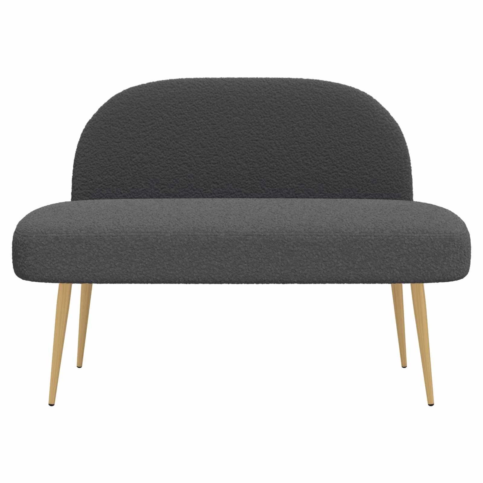 Beklede bank met rugleuning Donkergrijs 110 x 60 x 76 cm Bouclé – afbeelding 3